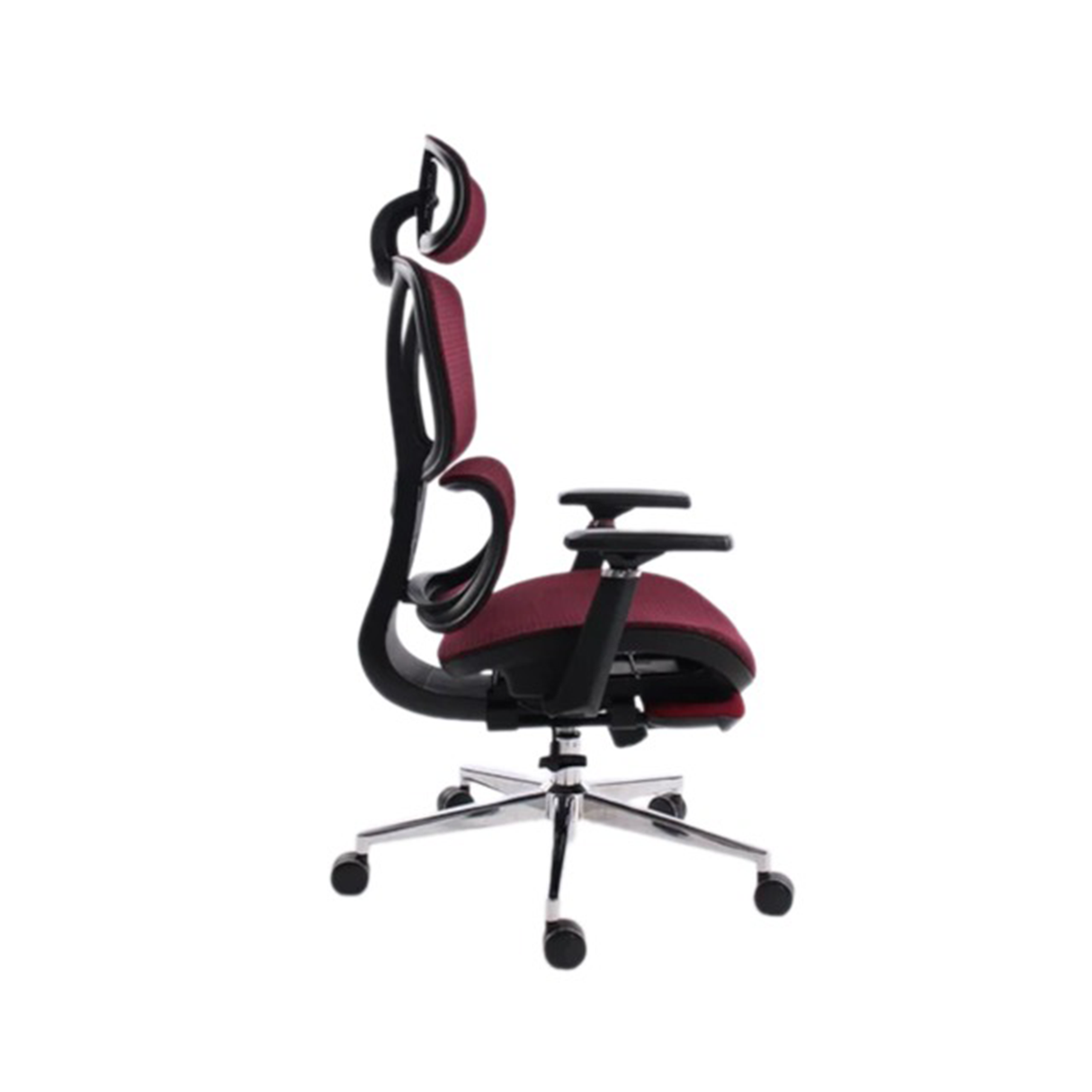 Black Bull Mesh Office and Gaming Chair with Footrest, Adjustable Headrest and 3D Armrest - Black/Red