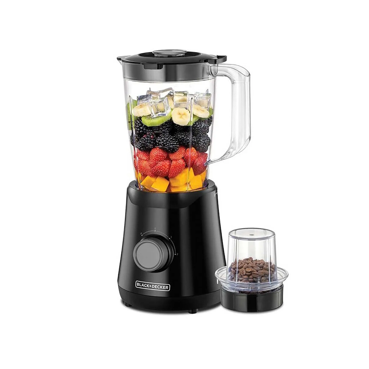 Black+Decker 1.5L 500W Blender With Grinding Mill, Black, BX530-B5