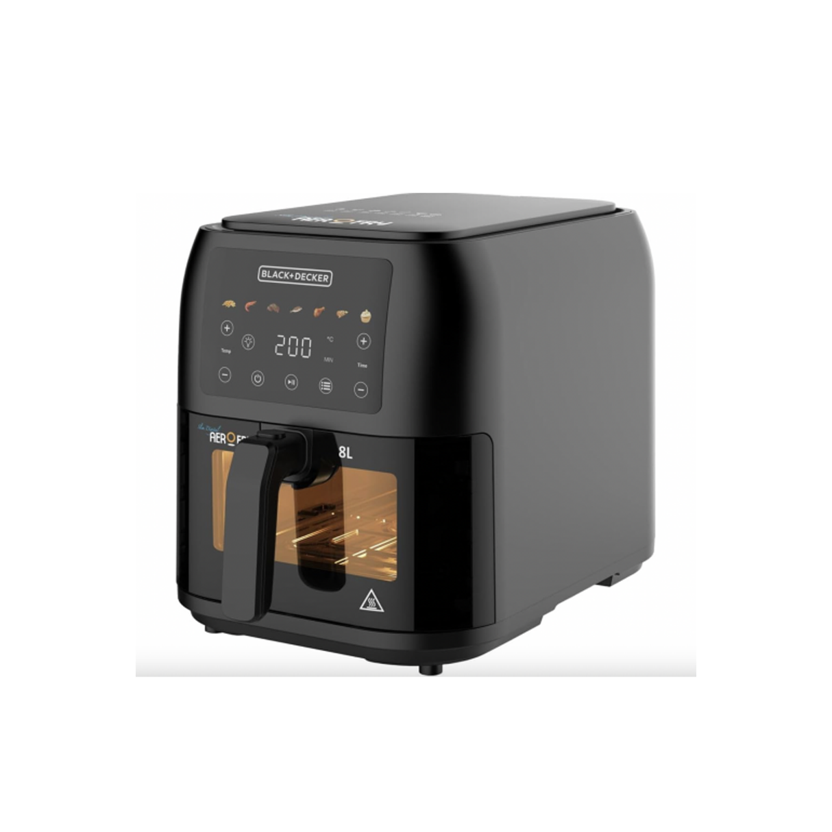 Black+Decker 8L 1700W Slim and Sleek Window AirFryer - SAF80W-B5-ASIS - ASIS