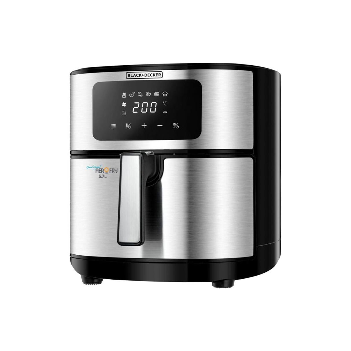 Black+Decker Digital Air Fryer 1500W 5.7L (AF7257-B5) – Black/Silver - ASIS