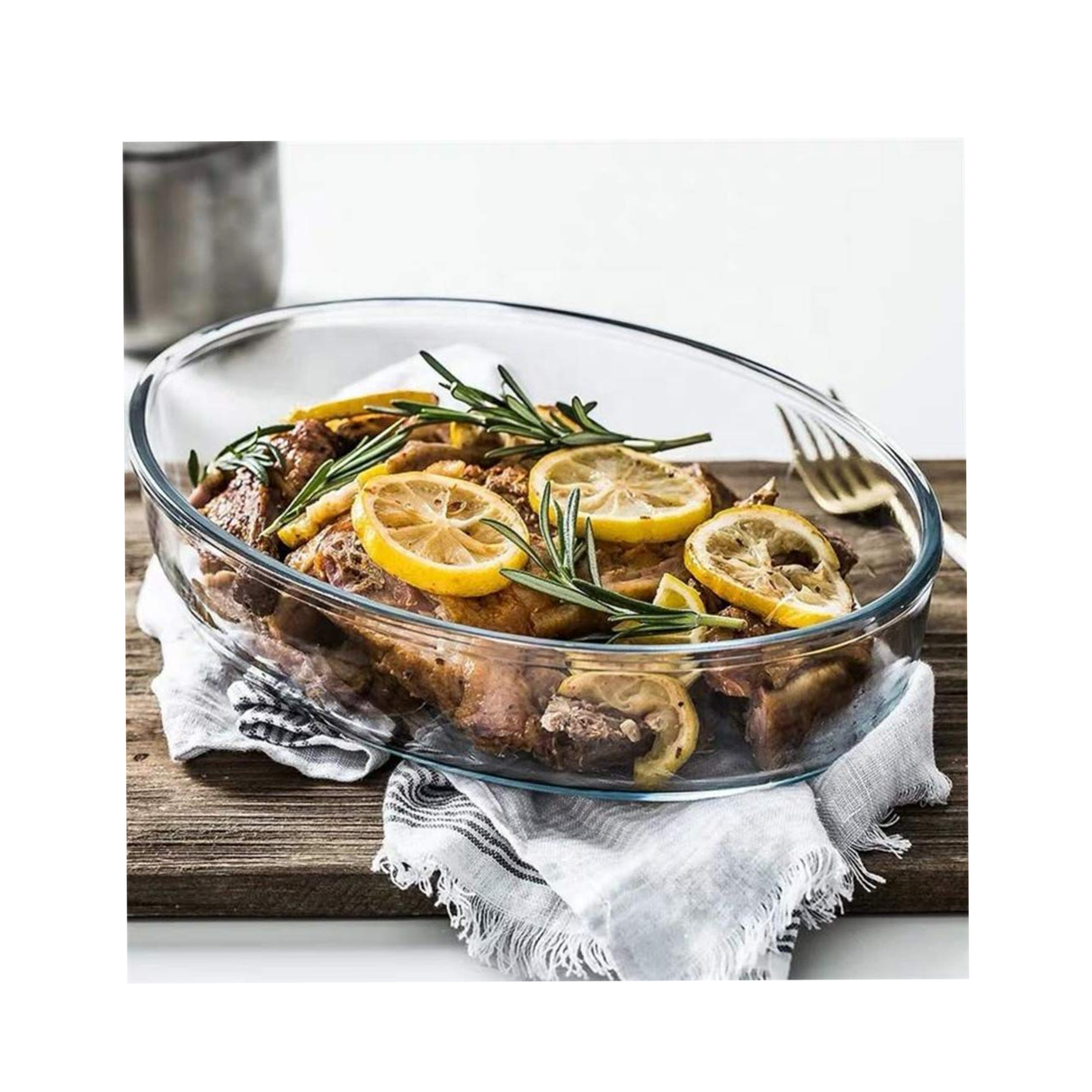 Borosilicate Glass Baking Tray for Kitchen - 1600 ml Microwave Safe 1 Pc