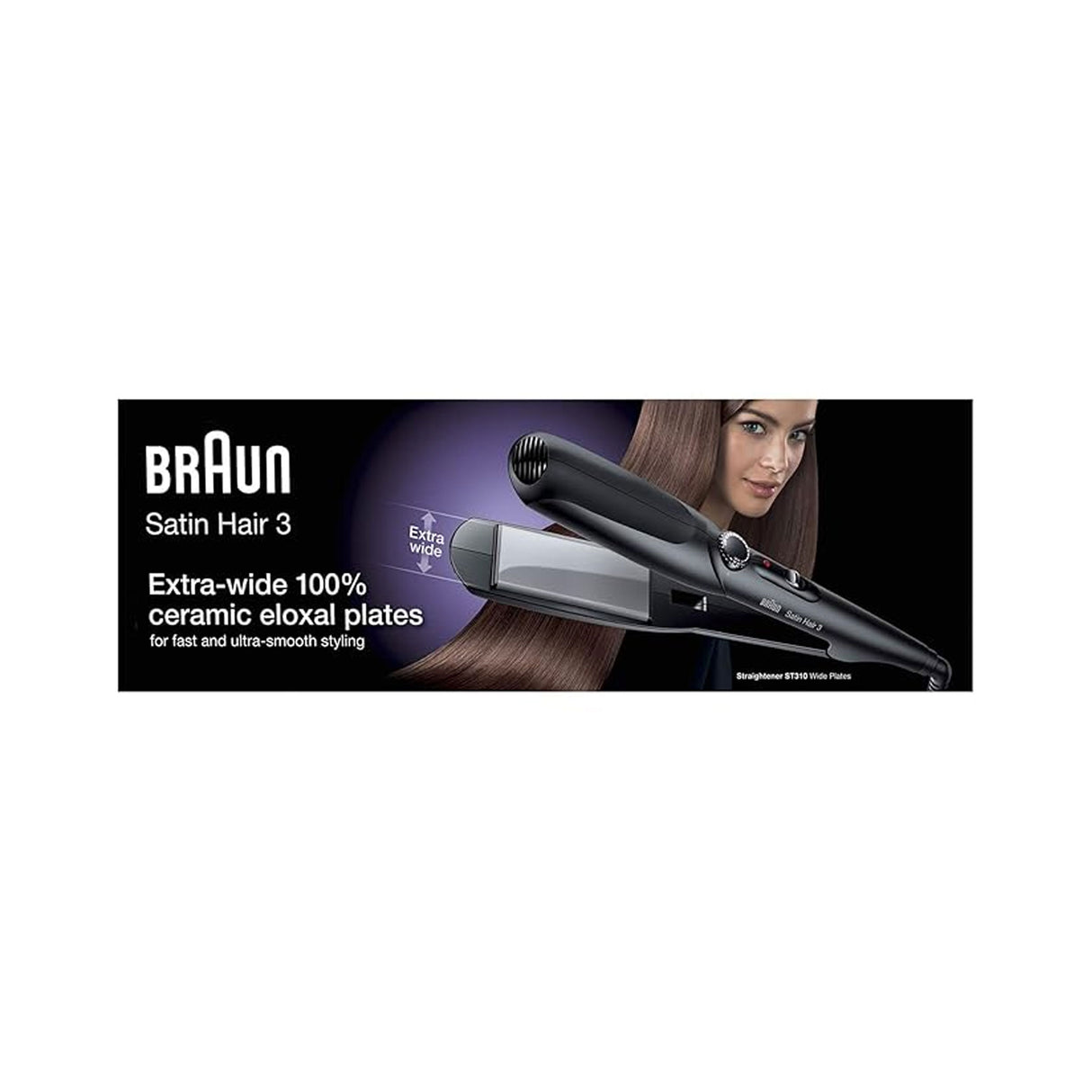 Braun Satin Hair 3 With Wide Plates Hair Straightener - Zayoom