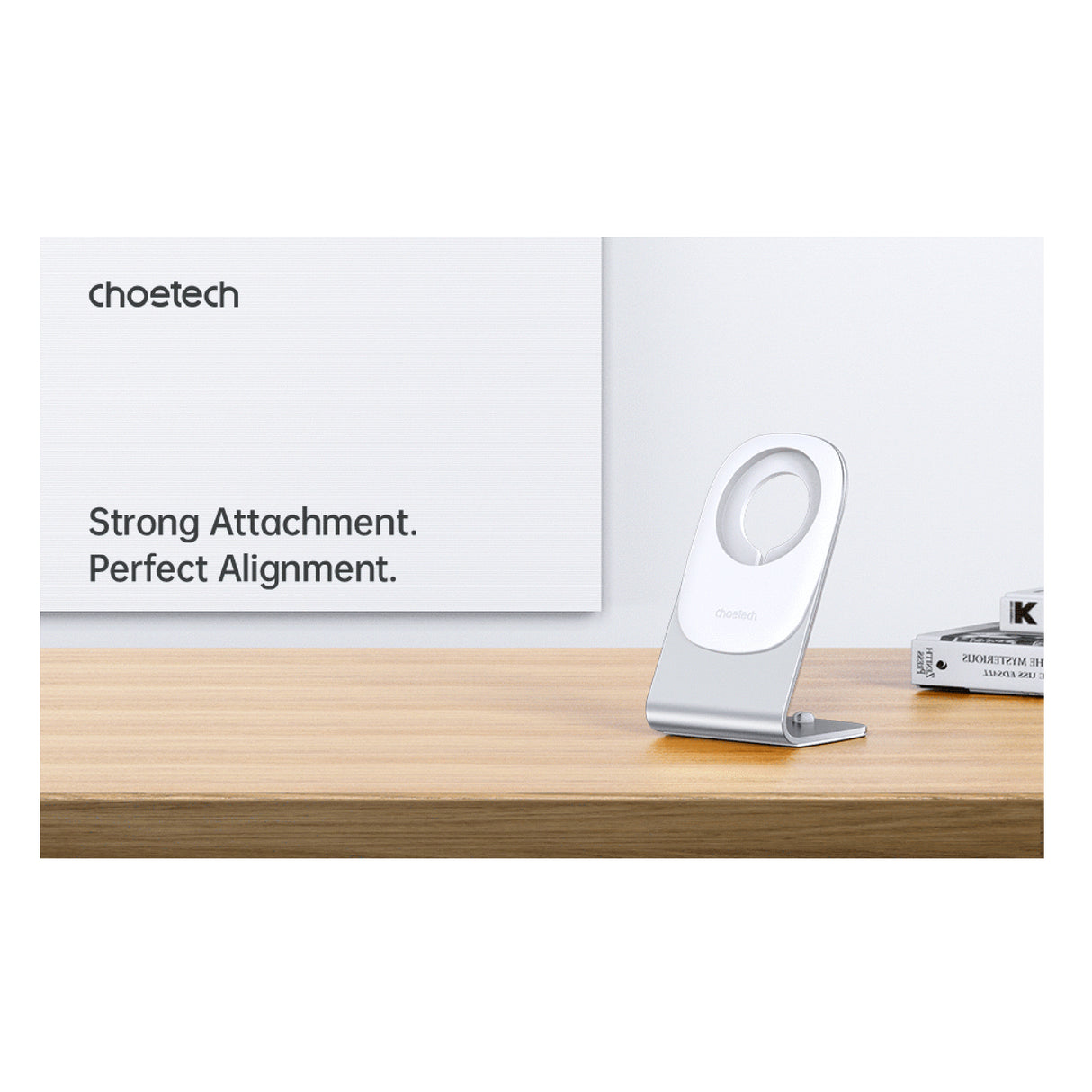 CHOETECH - Magnetic Fast Wireless Charging Stand Holder with 5ft USB-C Cable for iPhone 12 (H047+T517) - Zayoom