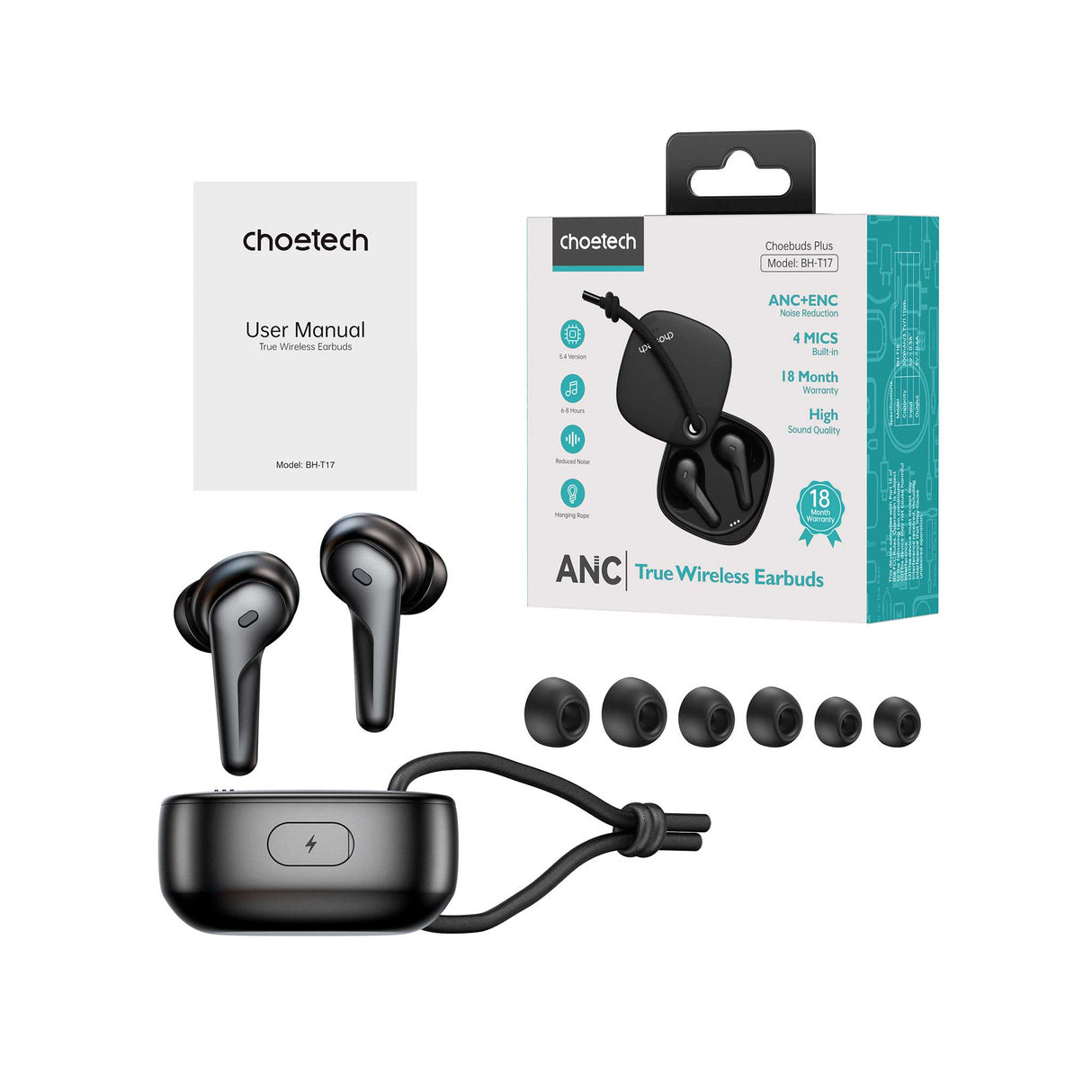 Choetech - Earbuds - Aura ANC+ENC Noise Reduction TWS - Zayoom
