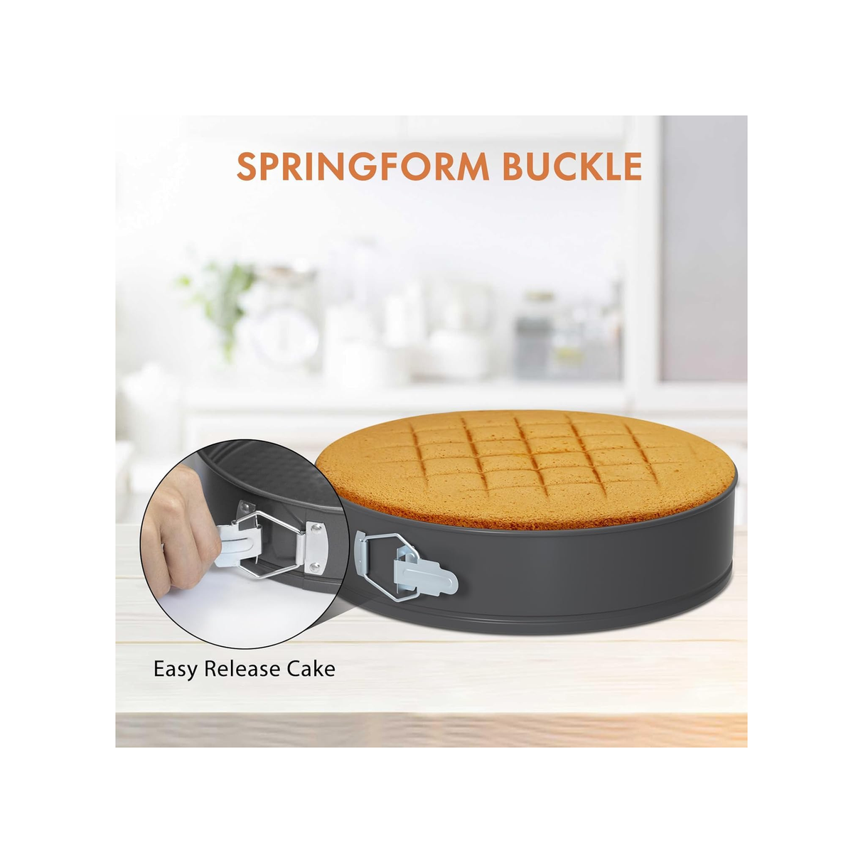 Coated Spring Form Cake Mould Pan Set,Heart Round and Square Shape Cake Maker