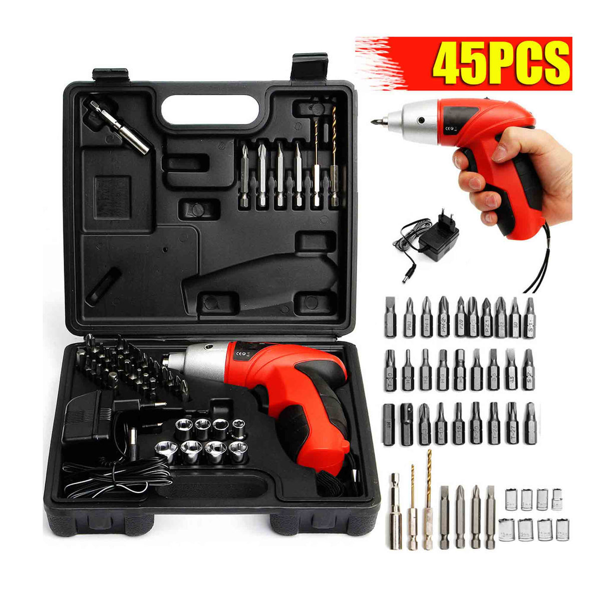 Cordless Rechargeable Screwdriver - 45PCs - Zayoom