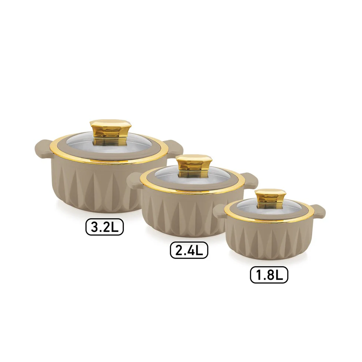 دايو ثيرمووير طقم 3 قطع بسعات 1.4 لتر، 2.8 لتر، 3.2 لتر