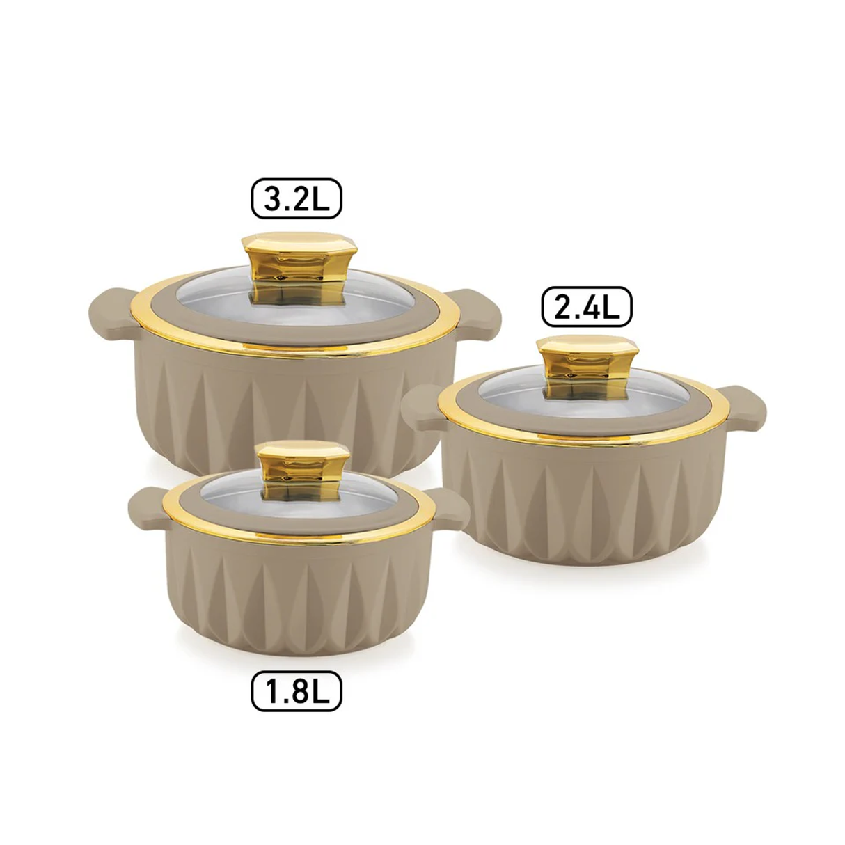 دايو ثيرمووير طقم 3 قطع بسعات 1.4 لتر، 2.8 لتر، 3.2 لتر