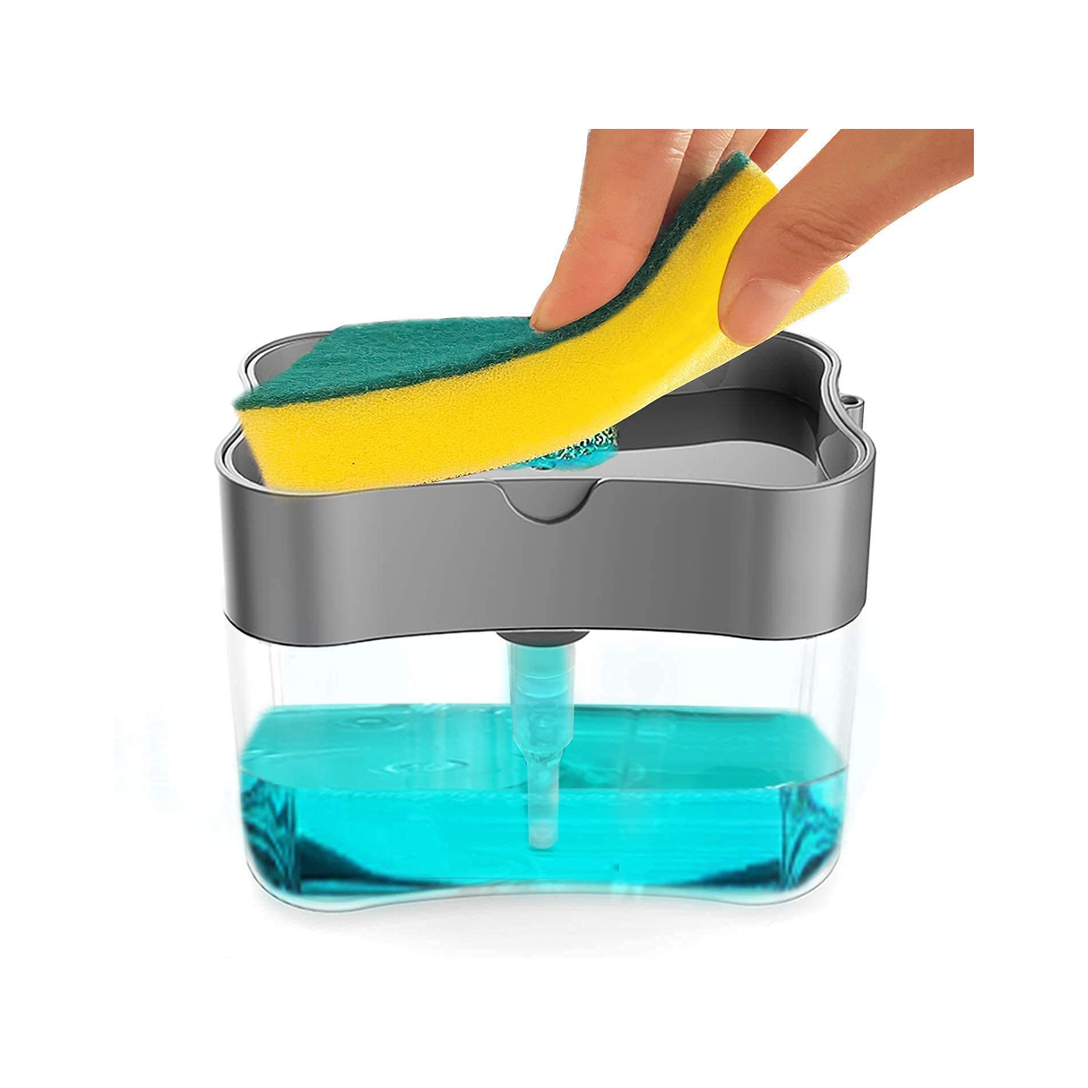 موزع سائل غسيل الصحون مع حامل إسفنجة