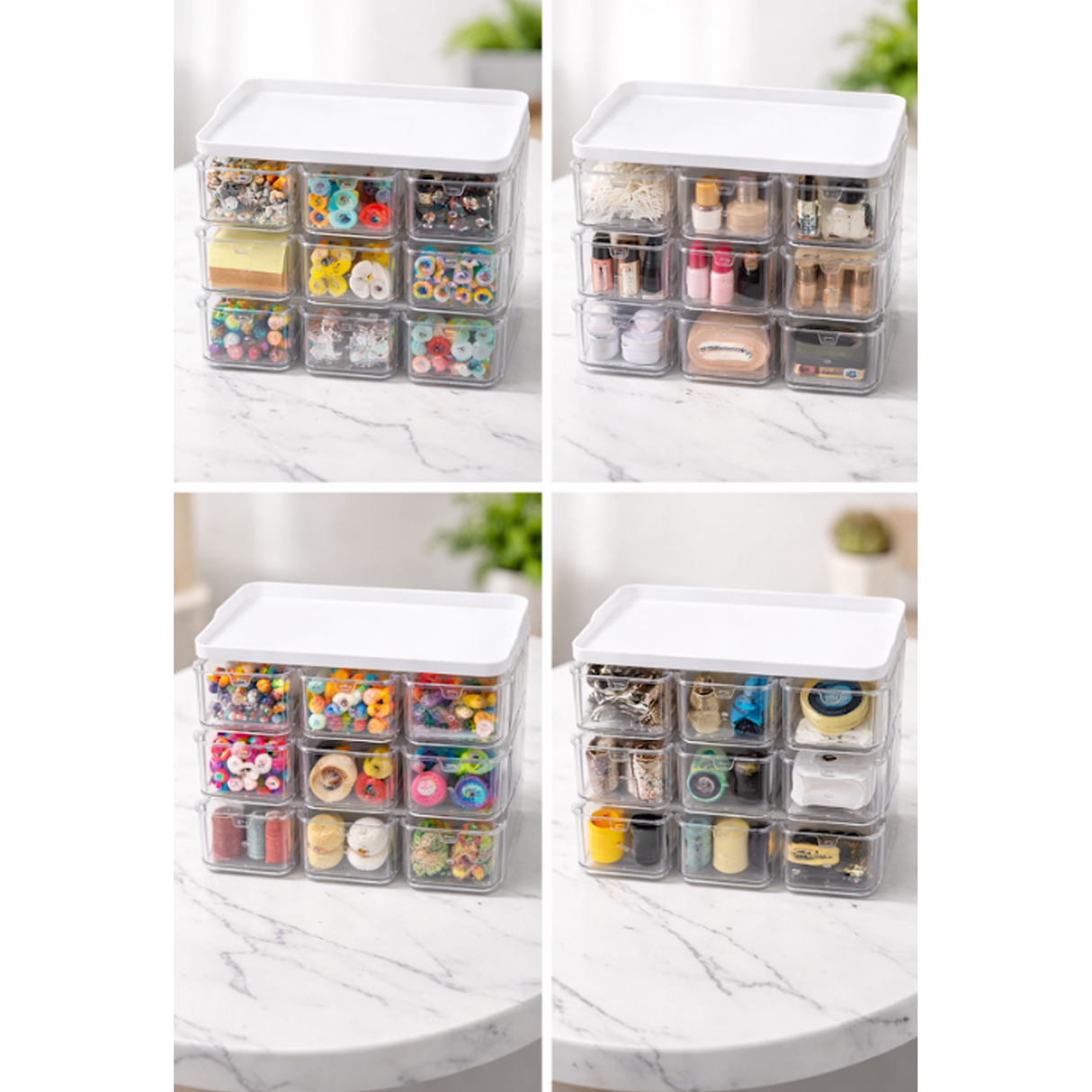 Drawer Style Multipurpose Transparent Mini Storage Box for Stationery, Jewelry, Cosmetics, Medicine, and Household Items