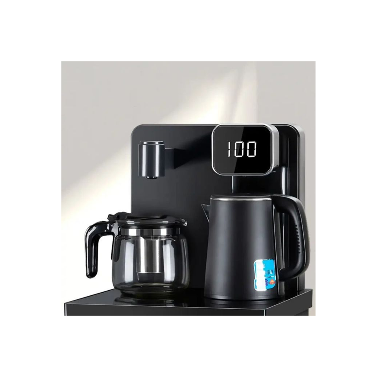 Electronic Tea & Coffee Serving Station & Water Dispenser With Remote Control, Dual Kettles & Touch Control - 1350W - Grey