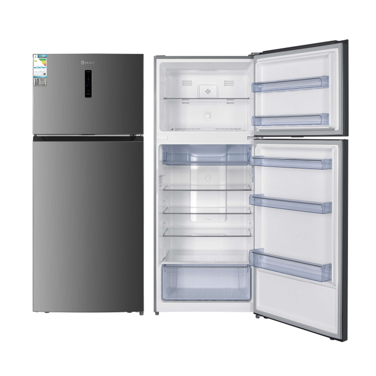 إيليت ثلاجة بفريزر علوي 571 لتر 20.2 قدم مكعب بضاغط إنفرتر - فضي