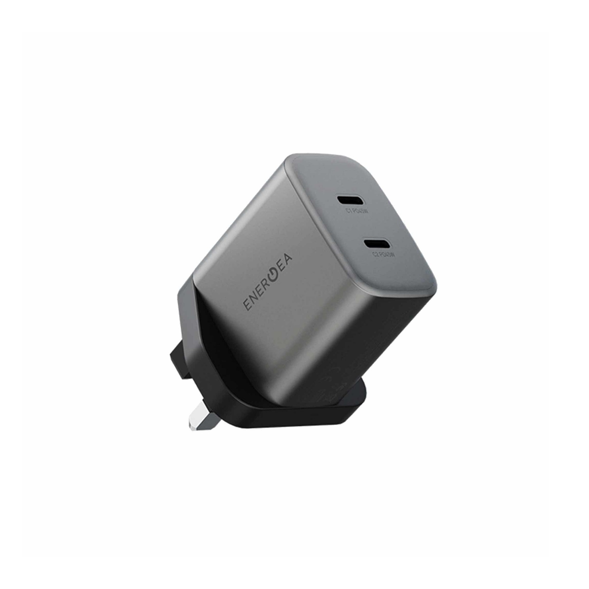 Energea Ampcharge 2-Port USB-C 45W GaN Wall Charger - Gunmetal(DCT) - ASIS