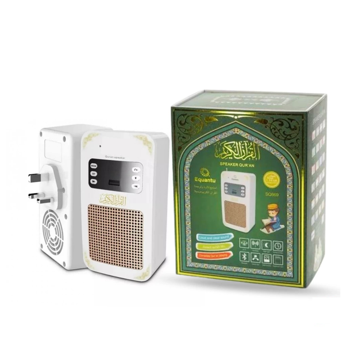 إيكوانتو مكبر صوت قرآن بلوتوث مع قابس حائط وجهاز تحكم عن بعد – SP-669