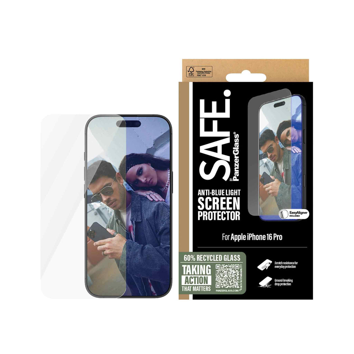 PanzerGlass® EyeCare Screen Protector iPhone 16 Pro - 6.3 Inch Ultra-Wide Fit - Zayoom