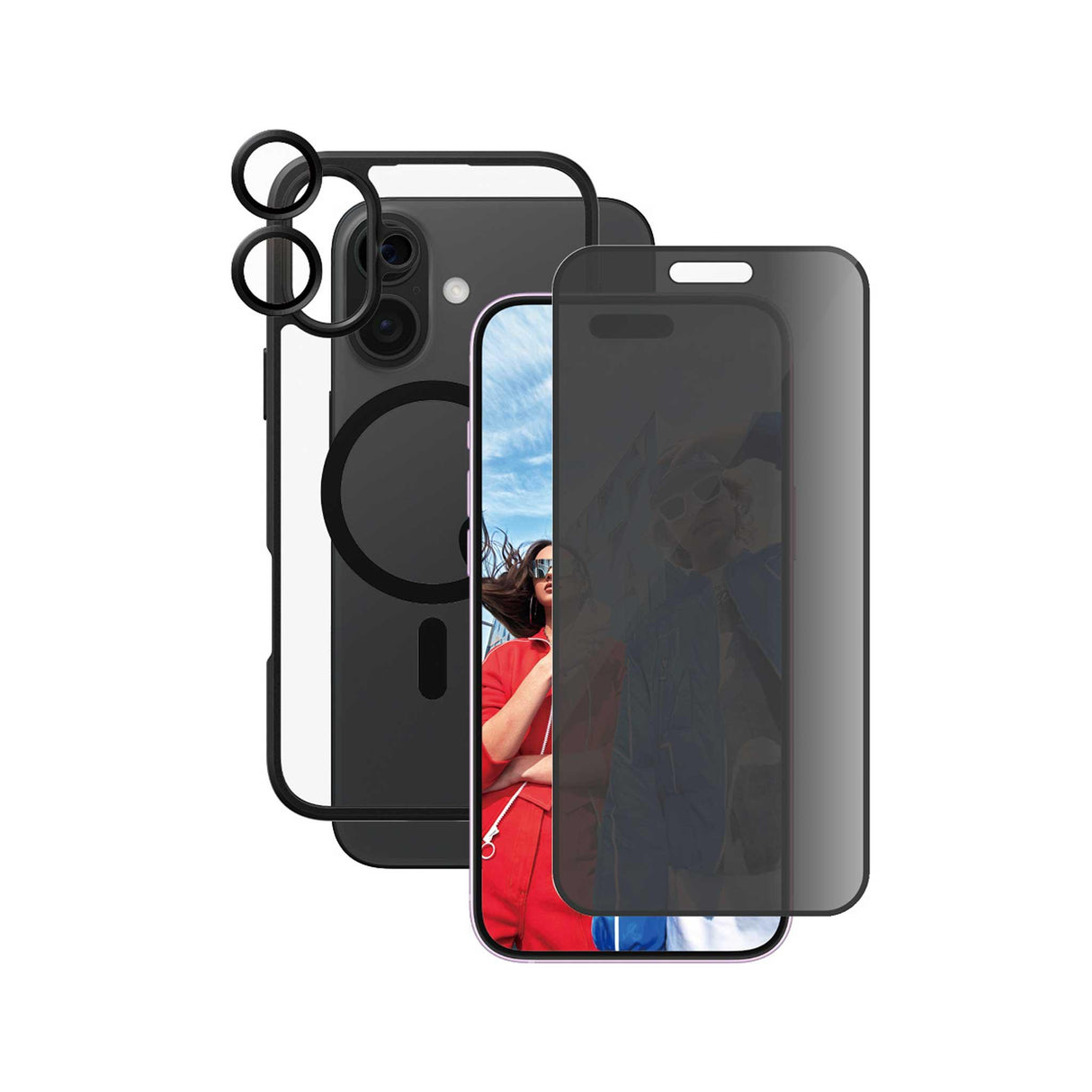 PanzerGlass® Flagship 3-in-1 Privacy Bundle for iPhone 16 Plus - 6.7 Inch - Zayoom