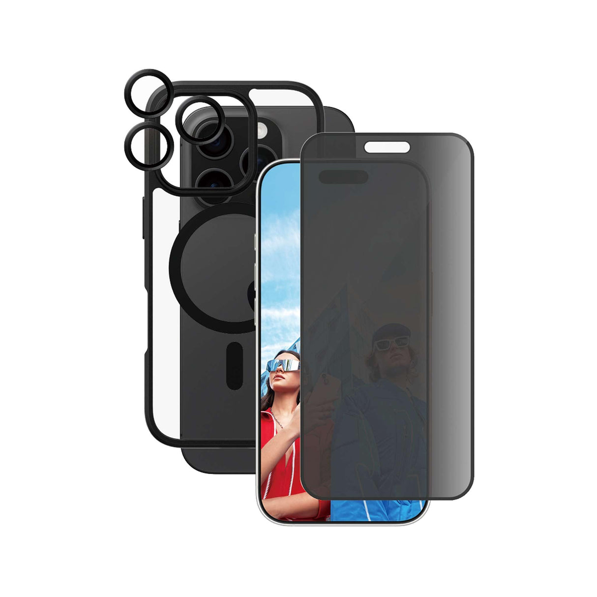 PanzerGlass® Flagship 3-in-1 Privacy Bundle for iPhone 16 Pro - 6.3 Inch - Zayoom