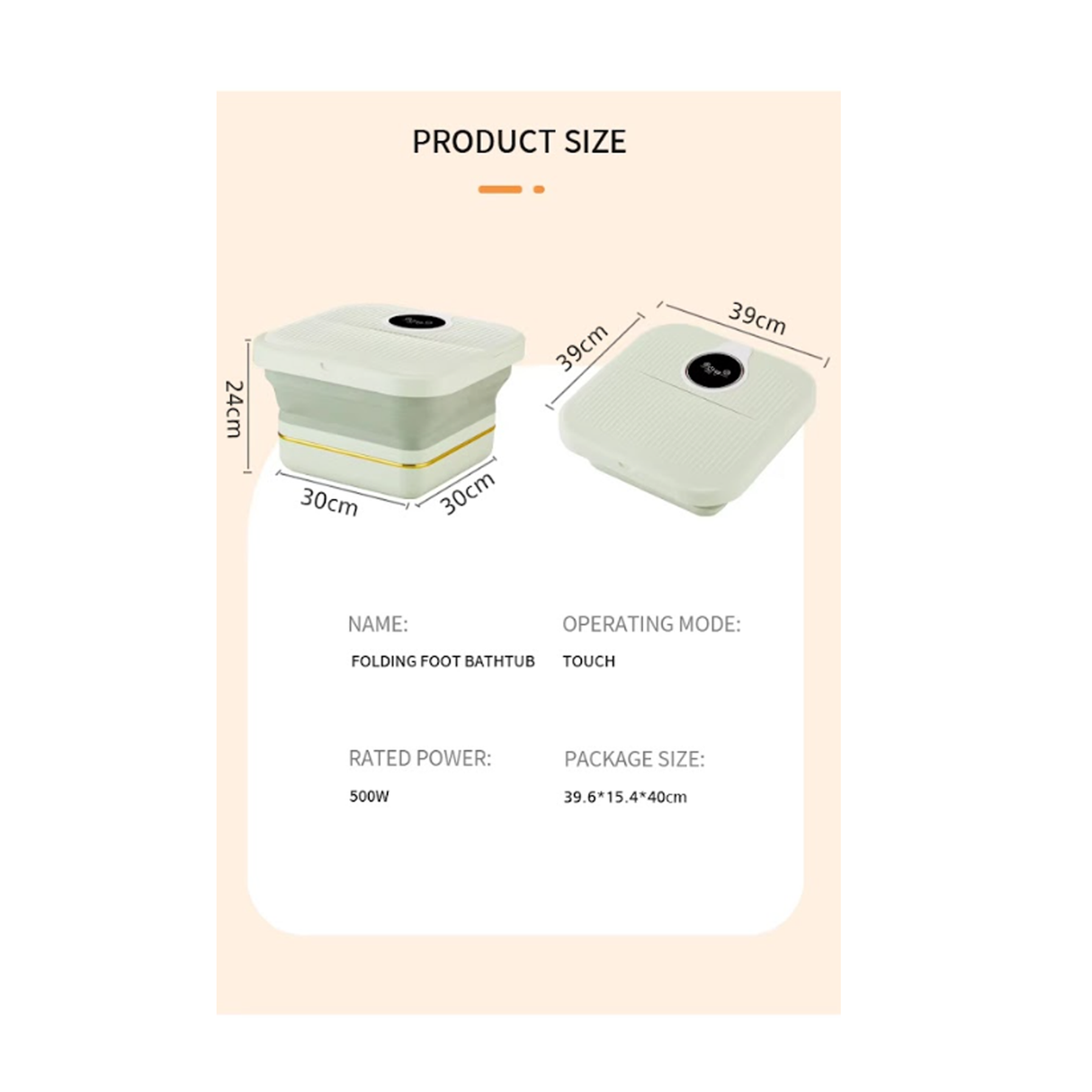 Foldable Foot Spa Bath Basin and Mini Washing Machine & Multipurpose Soaking Tub - 500W Power