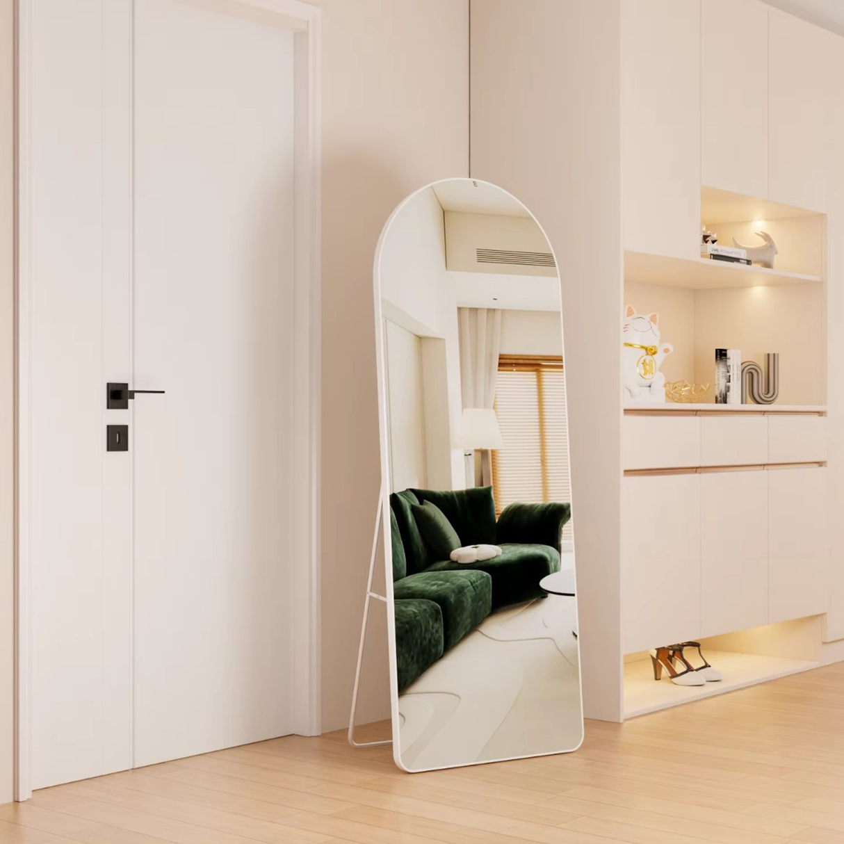 Full Length Free Standing Mirror 147 x 36 cm - Silver