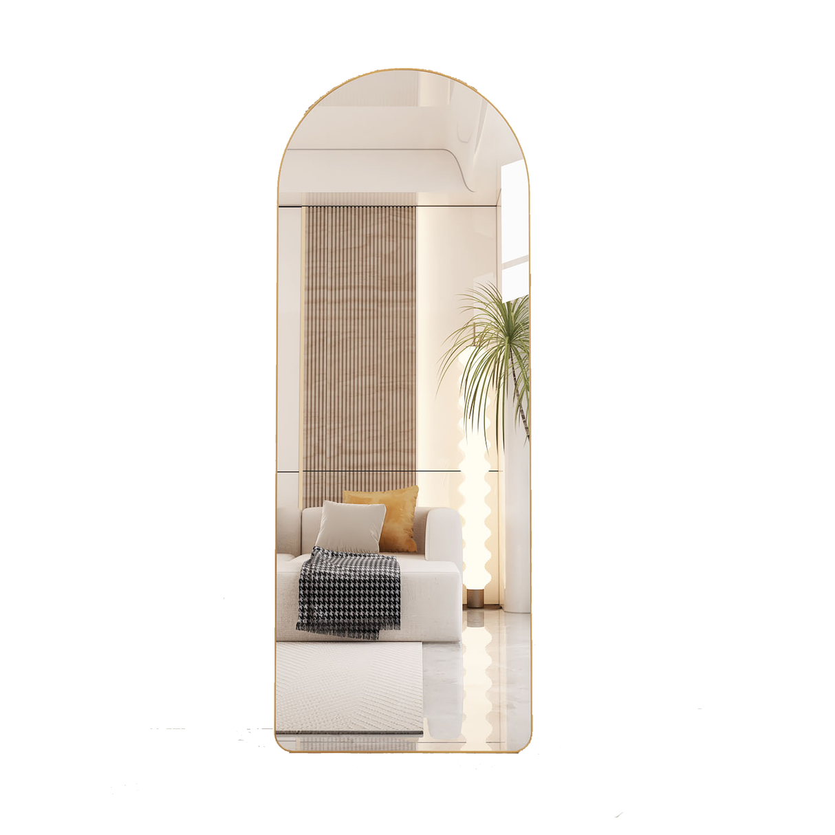 Full Length Free Standing Mirror 147 x 36 cm - Gold