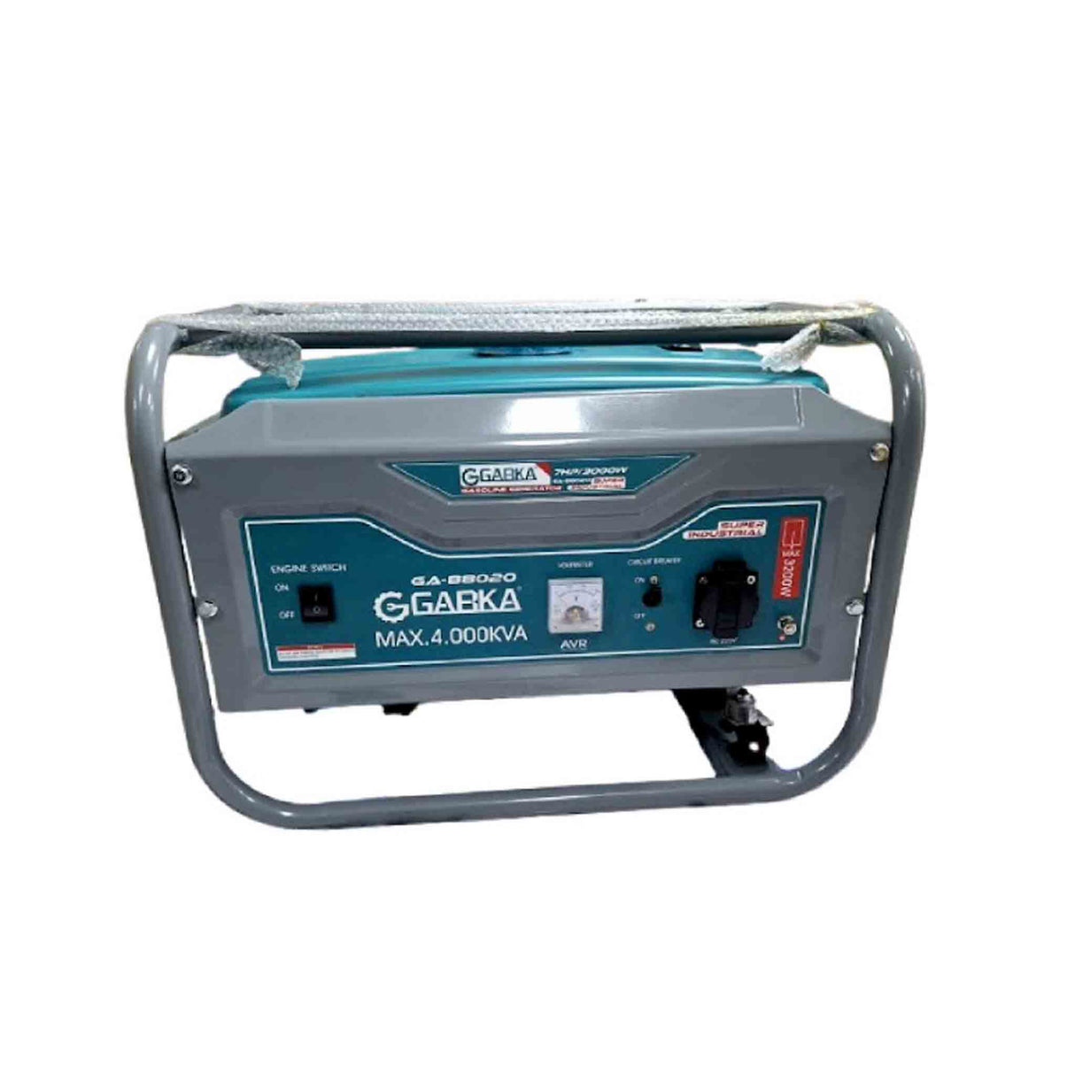 مولد كهرباء محمول من غابكا بقوة 3000 واط و7 حصان يعمل بالبنزين، مزود بمحرك سعة 210 سم مكعب مع منظم جهد تلقائي، تشغيل يدوي وكهربائي، مناسب للاستخدام المنزلي والخارجي ومواقع البناء.