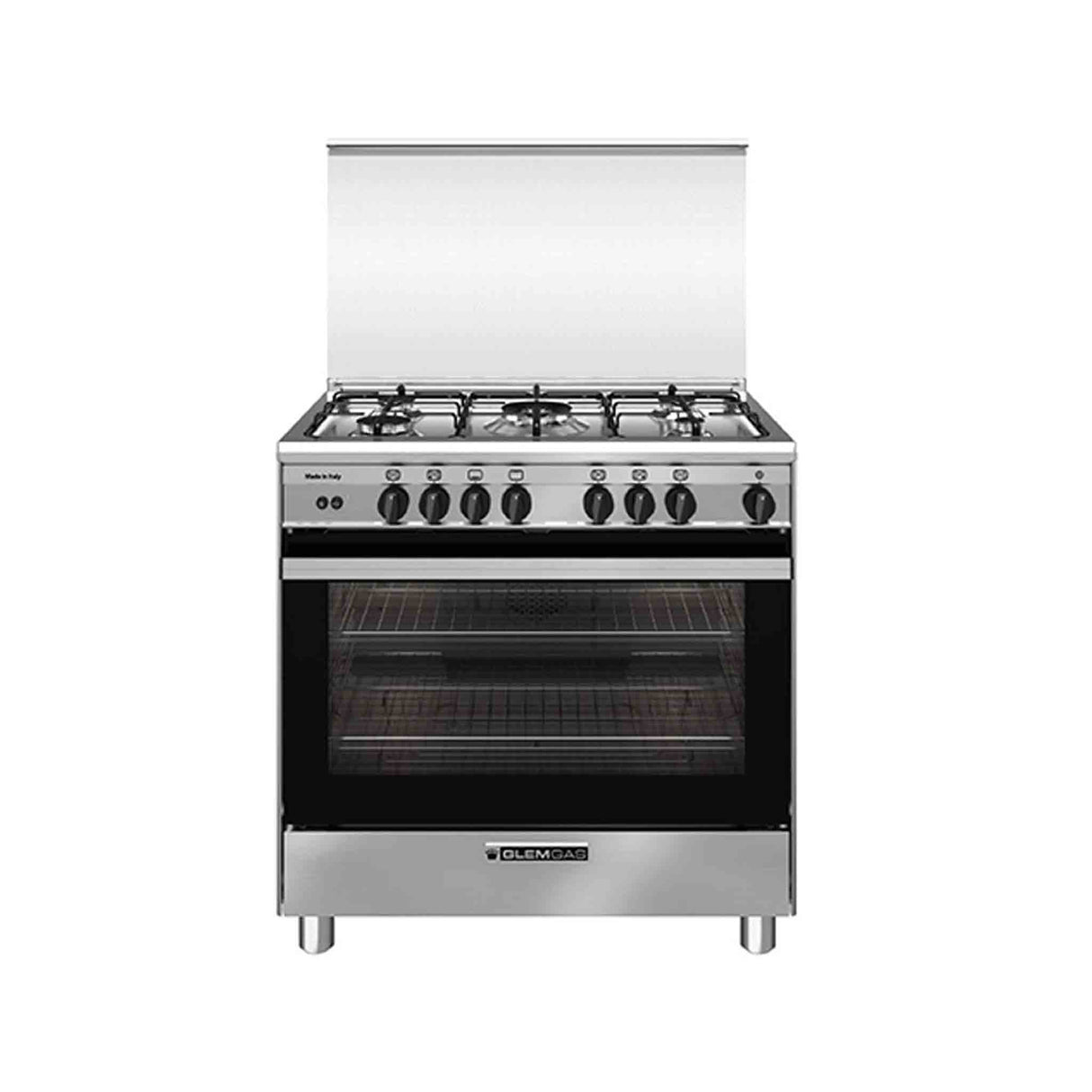 GLEMGAS 5 Burners 80x50cm Gas Cooker - Stainless Steel - Zayoom