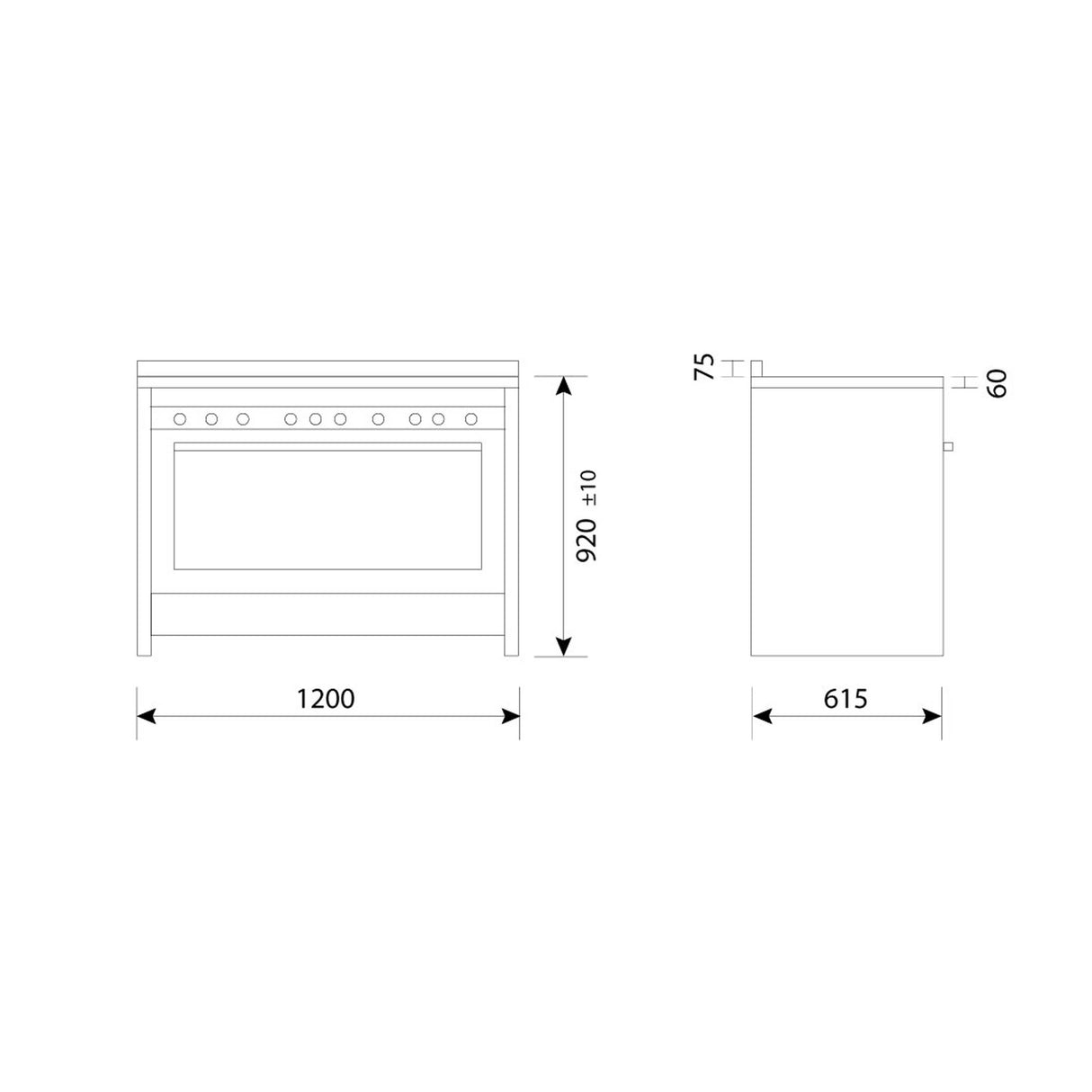GLEMGAS 6 Burners 120x60cm Gas Cooker - Zayoom