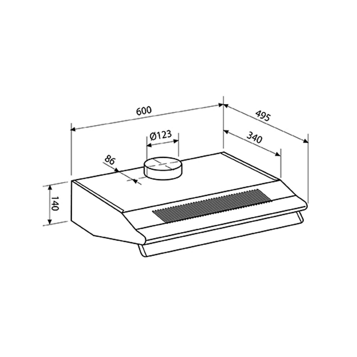 GLEMGAS Cooker Hood 90cm - Stainless Steel - Zayoom