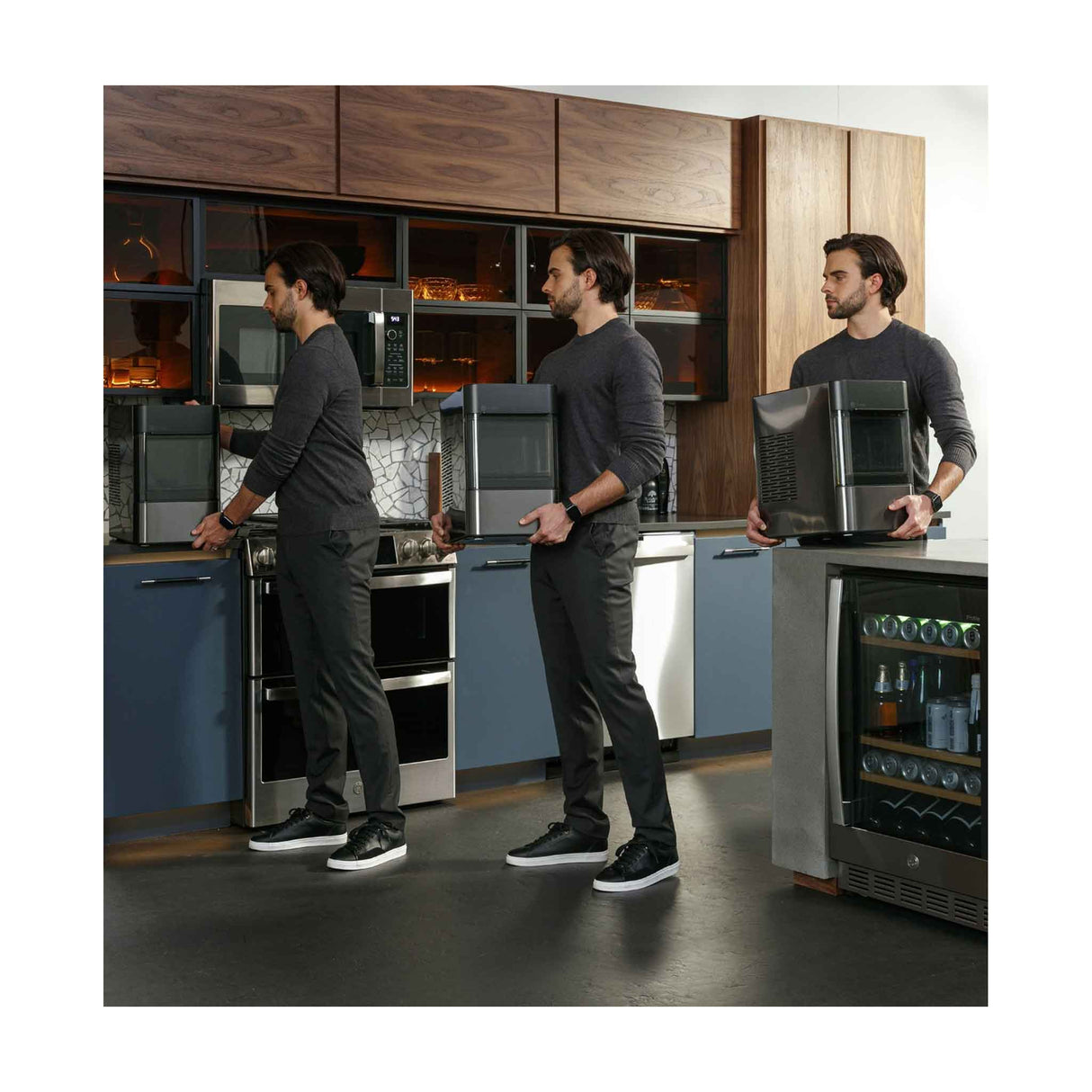 General Electric Profile Opal 2.0 Nugget Ice Maker 10Kg With Side Tank - Black Stainless - Zayoom