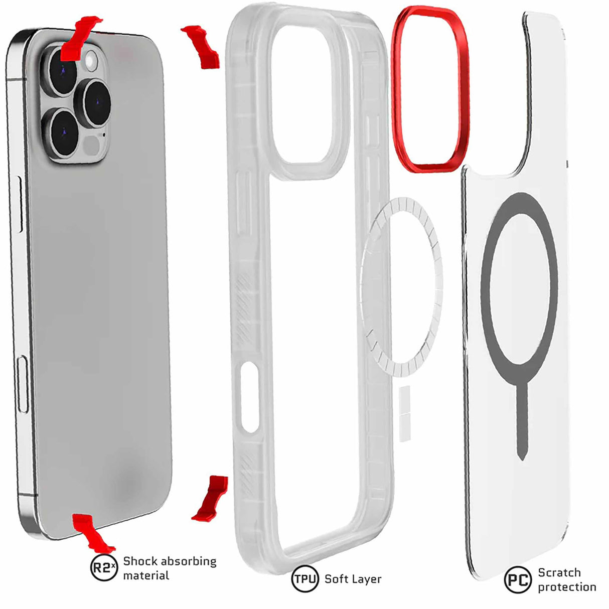 Ghostek - MagSafe Covert7 Clear Ultra-Thin Clear Case for iPhone 16 Pro Max - Zayoom