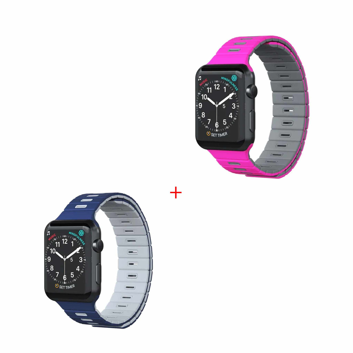 Goui iWatch Magnetic Bands Dual Pack (Blue/White & Pink/Grey)
