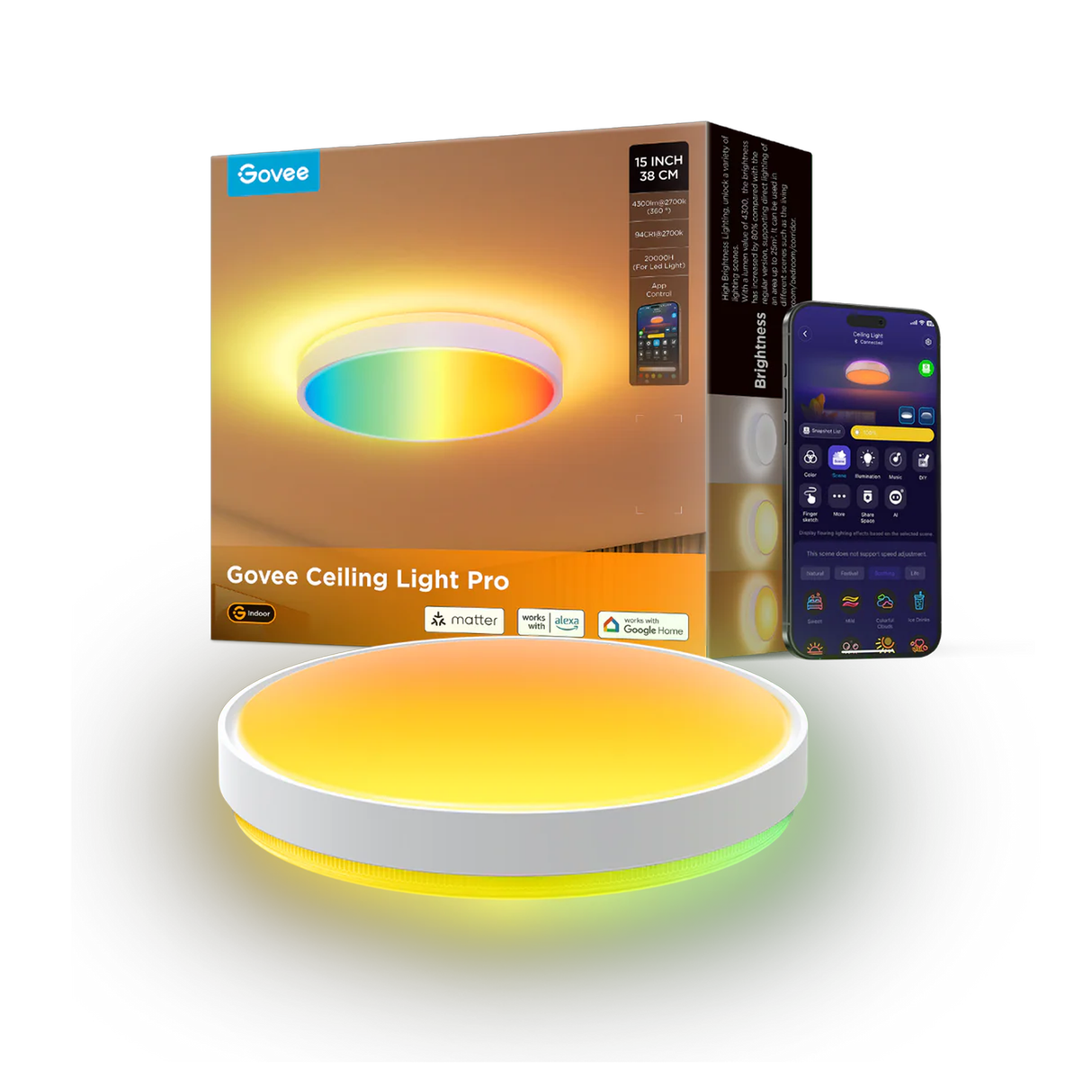 Govee 38cm RGBICWW Smart Ceiling Light Pro - H60A6