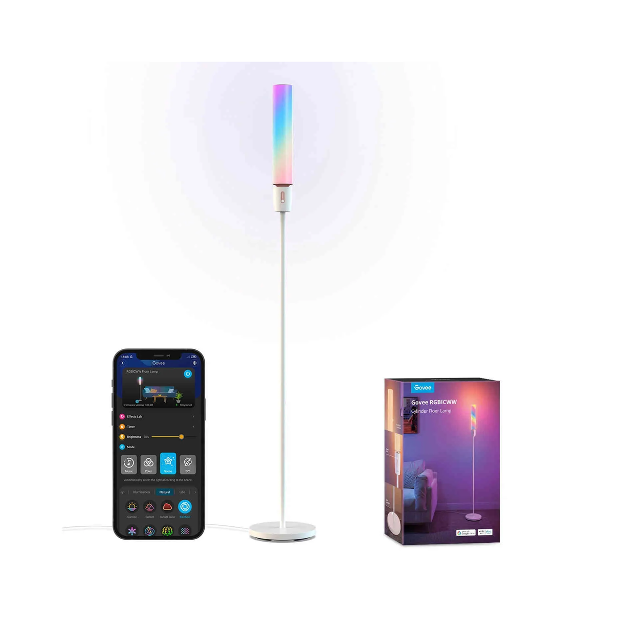 Govee RGBICWW Cylinder Floor Lamp - H6078202