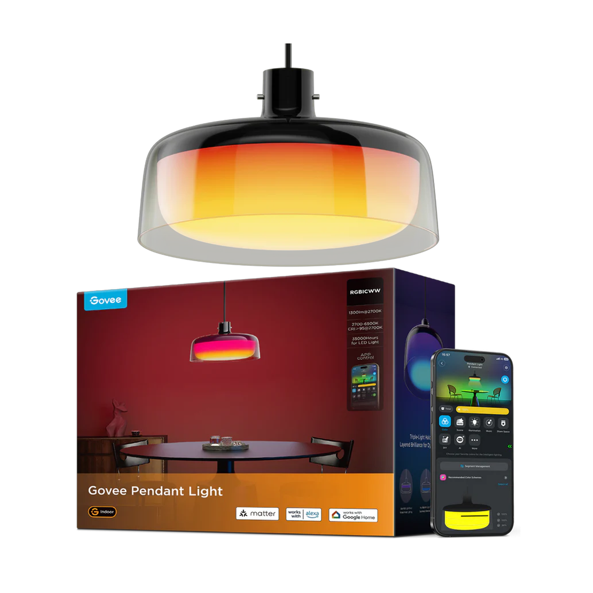 Govee RGBICWW Pendant light - H60C1