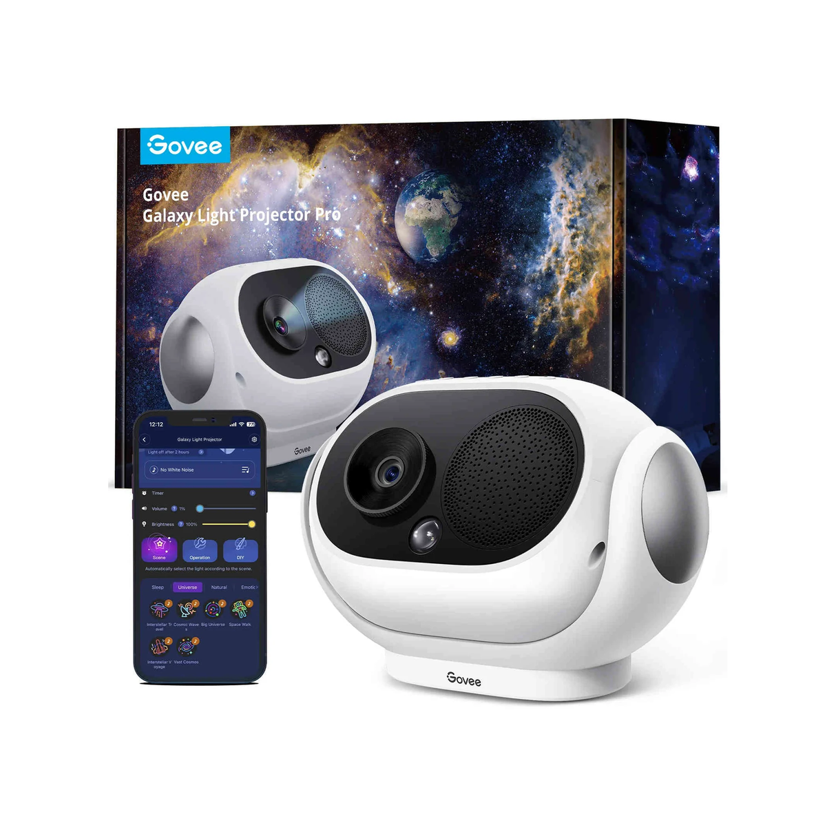 Govee Galaxy Star Projector For Room With Replaceable Optical Film Discs - H6092201