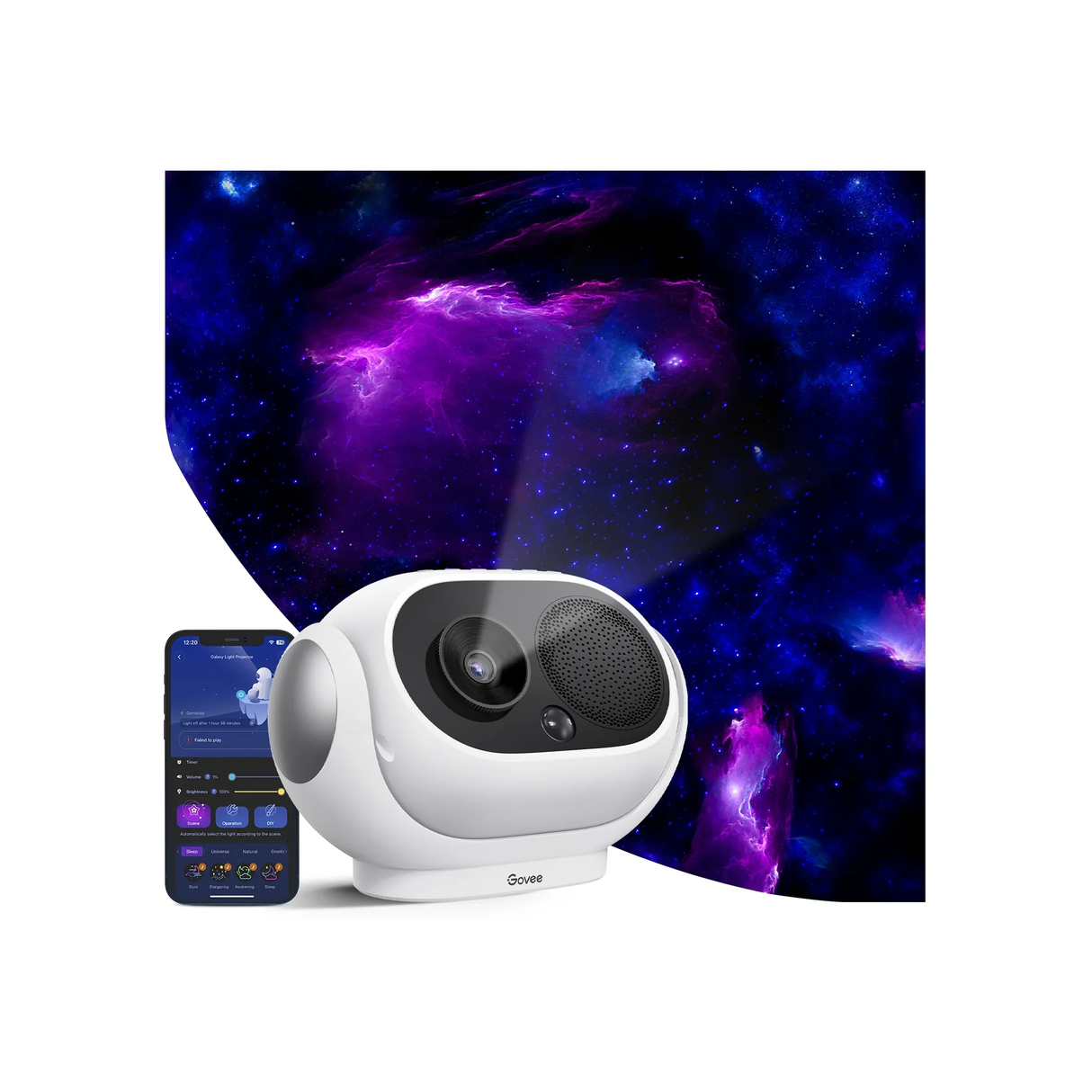Govee Galaxy Star Projector For Room With Replaceable Optical Film Discs - H6092201