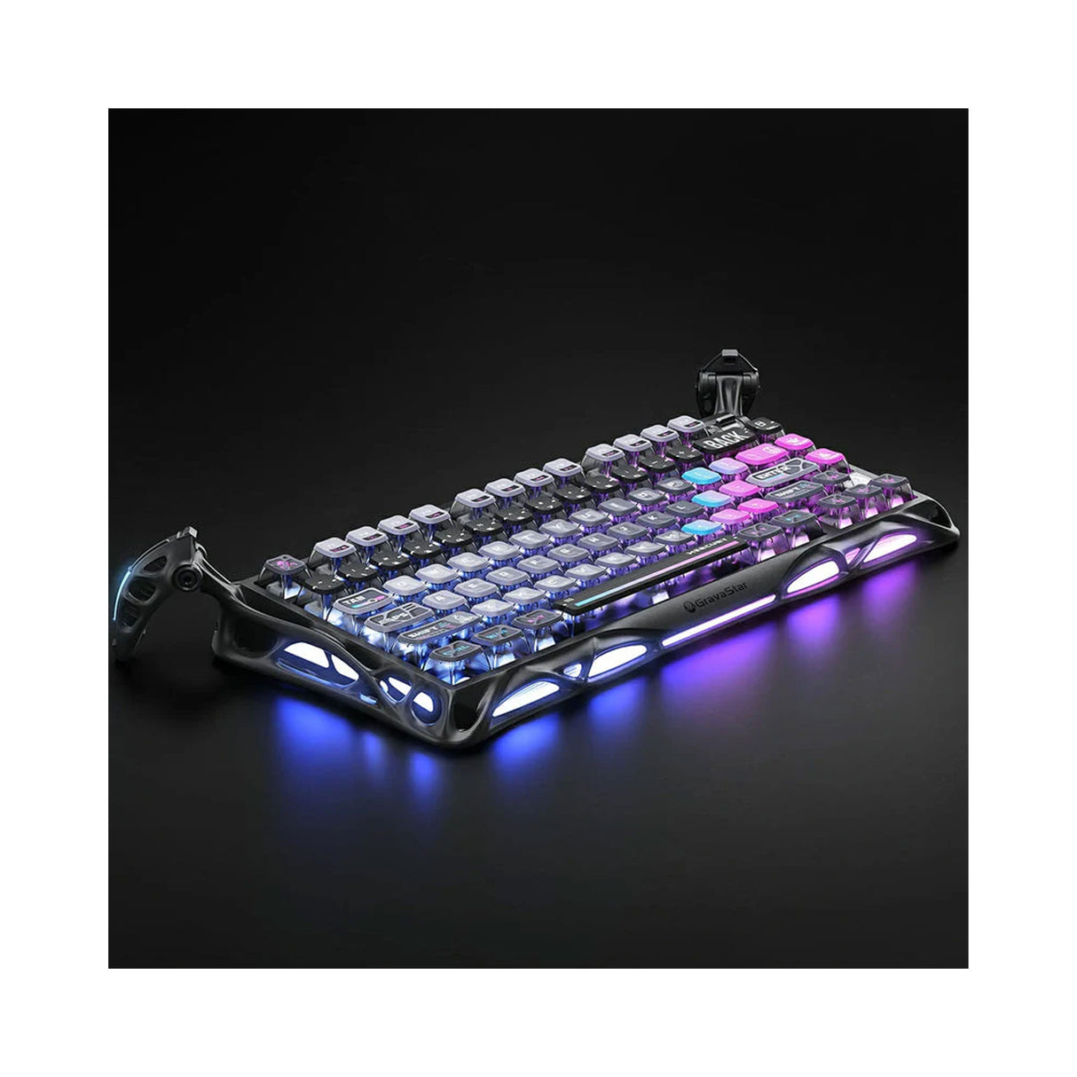 جرافاستار ميركوري كي 1 برو بنسبة 75% كيبورد ألعاب ميكانيكية لاسلكية - جالاكسي بلاك