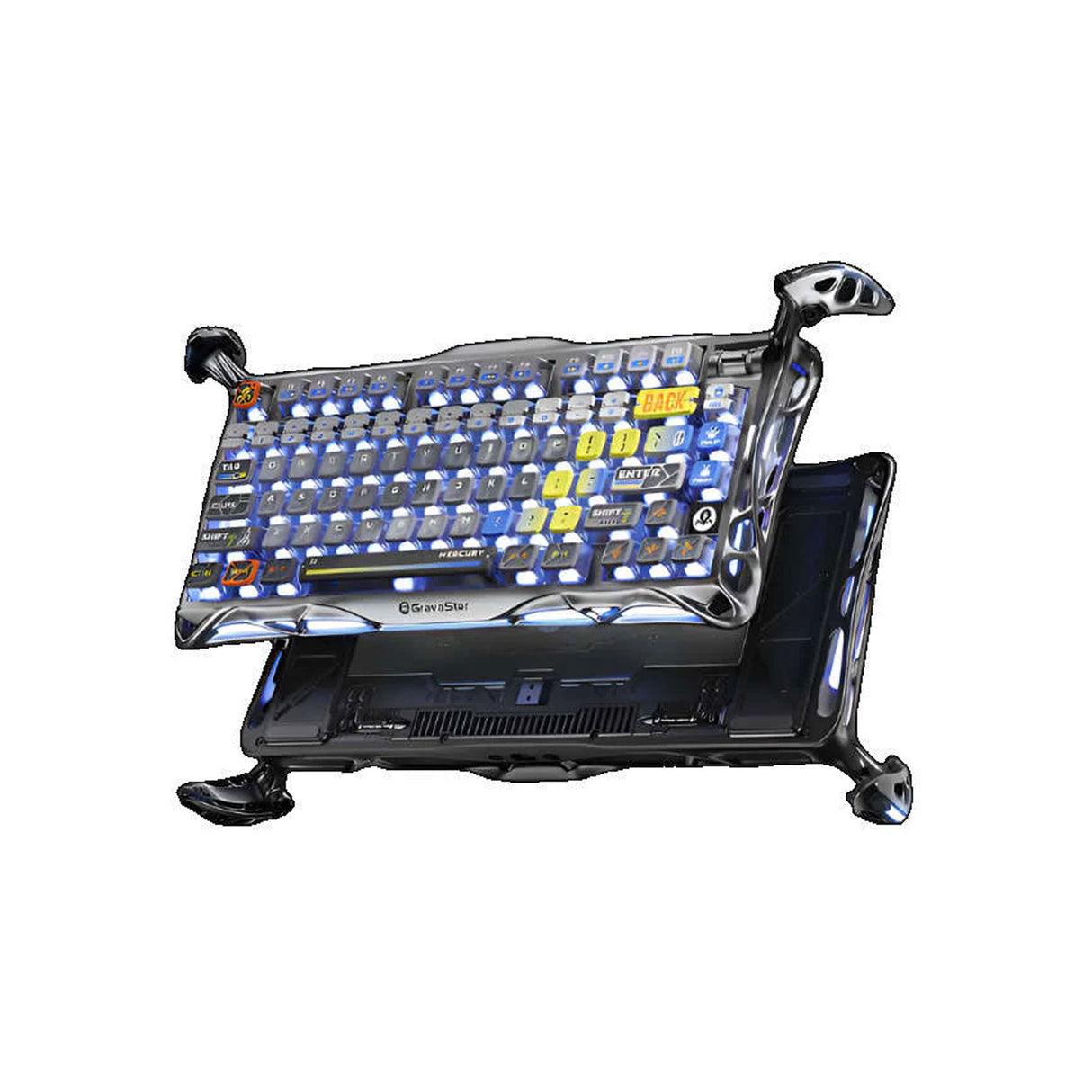 جرافاستار ميركوري كي1 برو بنسبة 75% كيبورد الألعاب الميكانيكي اللاسلكي – فضي إنترستيلار