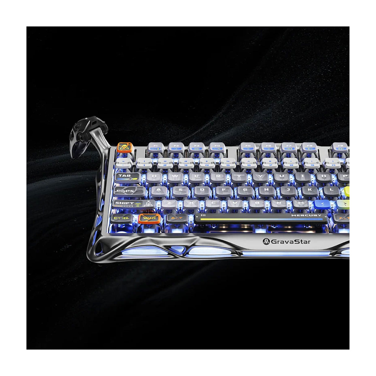 جرافاستار ميركوري كي1 برو بنسبة 75% كيبورد الألعاب الميكانيكي اللاسلكي – فضي إنترستيلار