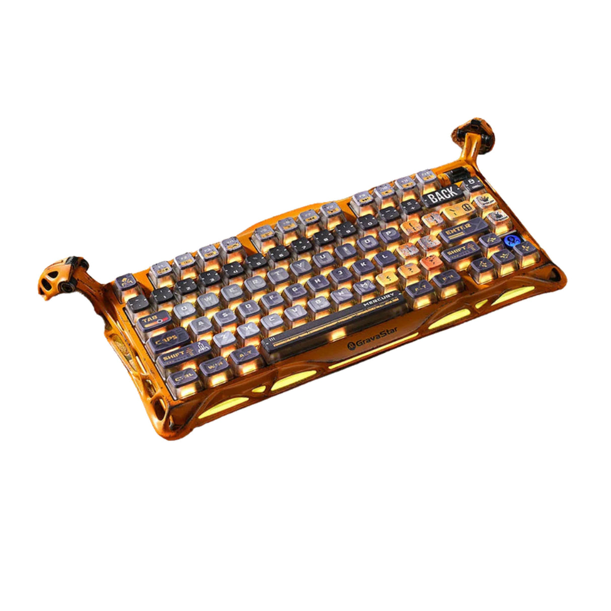 جرافاستار ميركوري كي 1 برو بنسبة 75% كيبورد ألعاب ميكانيكية لاسلكية إصدار الحرب الخاصة - اصفر