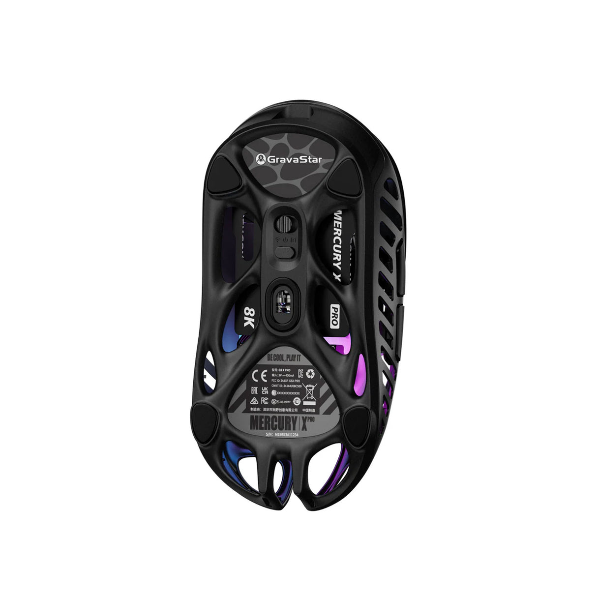 جرافاستار ميركوري إكس برو ماوس الألعاب اللاسلكية مع دونجل 8كي و قاعدة الشحن – جالاكسي بلاك