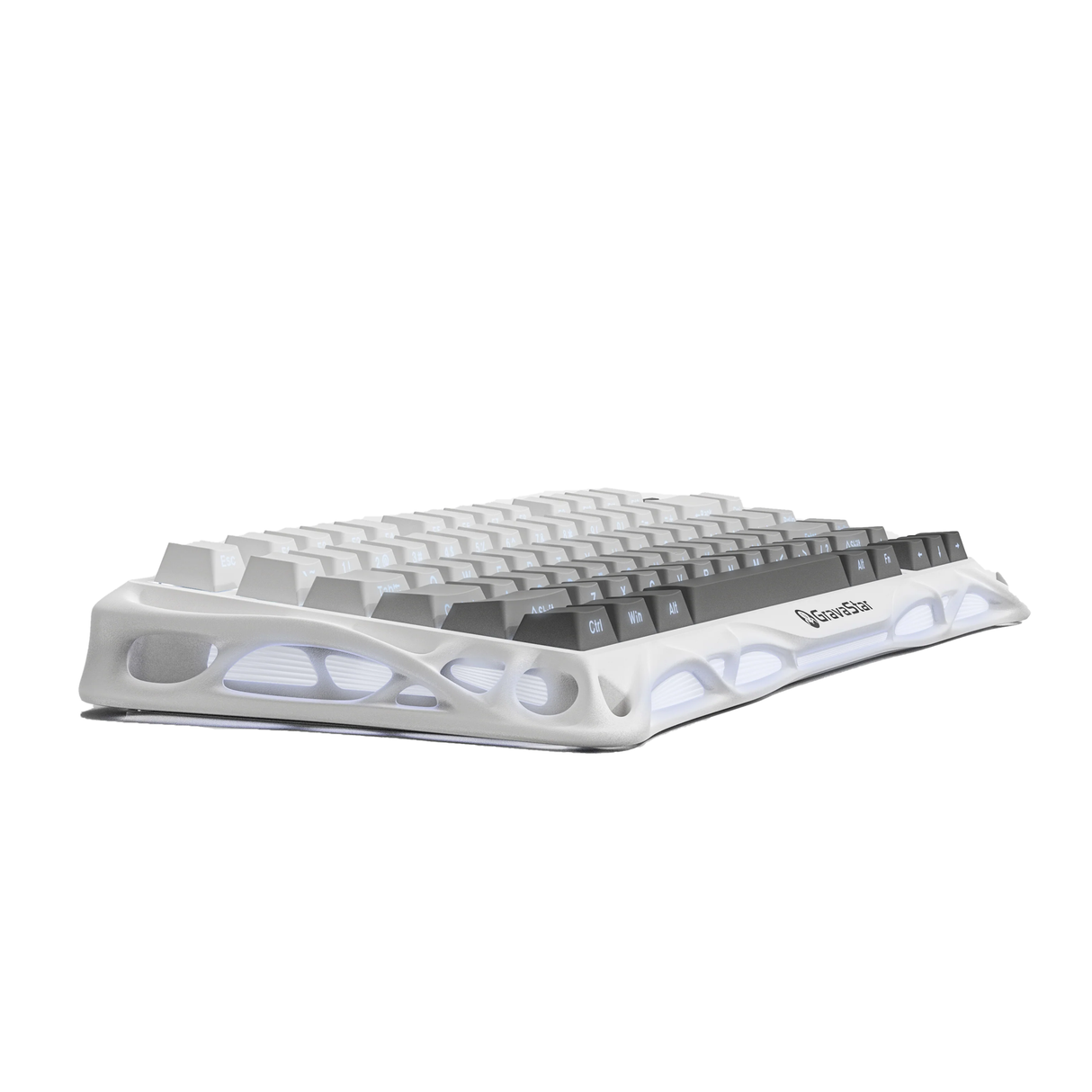 GravaStar Mercury K1 75% Wireless Mechanical Gaming Keyboard - Gradient White - Zayoom