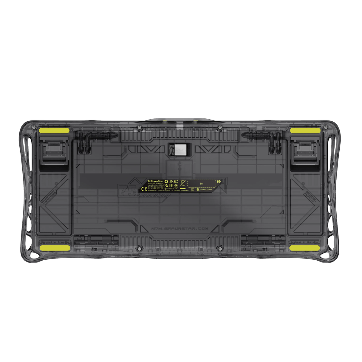 GravaStar Mercury K1 Lite 75% Wireless Mechanical Gaming Keyboard - Transparent Black - Zayoom