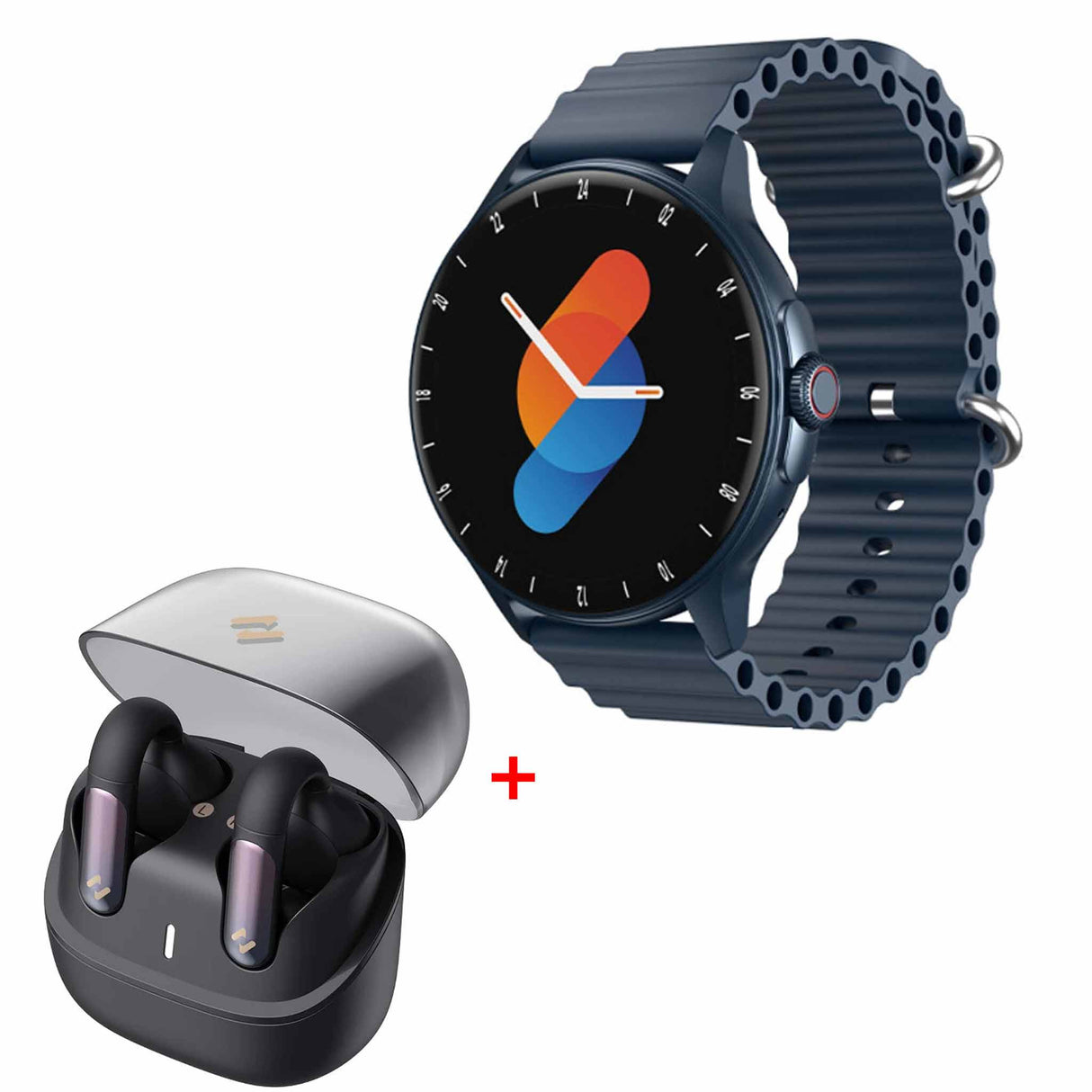 HAVIT M9046 Smart Life Series Smart Watch - Blue + HAVIT Audio Series TWS Earbuds - Black - Zayoom