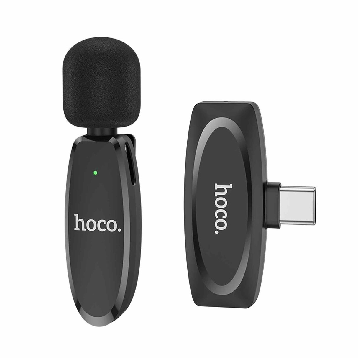 HOCO - L15 - Type-C Crystal Lavalier Wireless Digital Microphone - Black - Zayoom