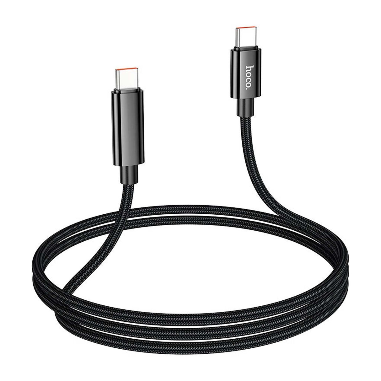 HOCO - U125 - Benefit 100W Charging Data Cable with Display Type-C to Type-C - Black - Zayoom