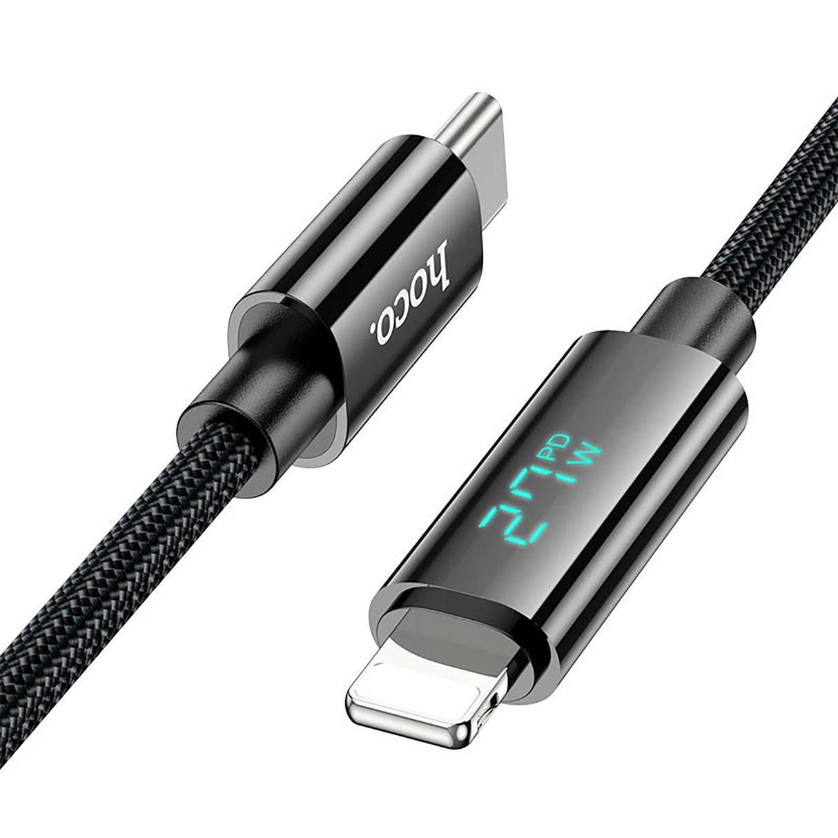 HOCO - U125 - Benefit PD Charging Data Cable with Display IP - Black - Zayoom