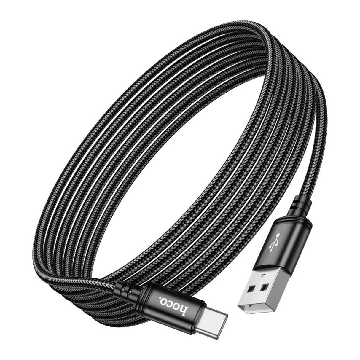 HOCO - X91 - Radiance Charging Data Cable For Type-C 3M - Black - Zayoom