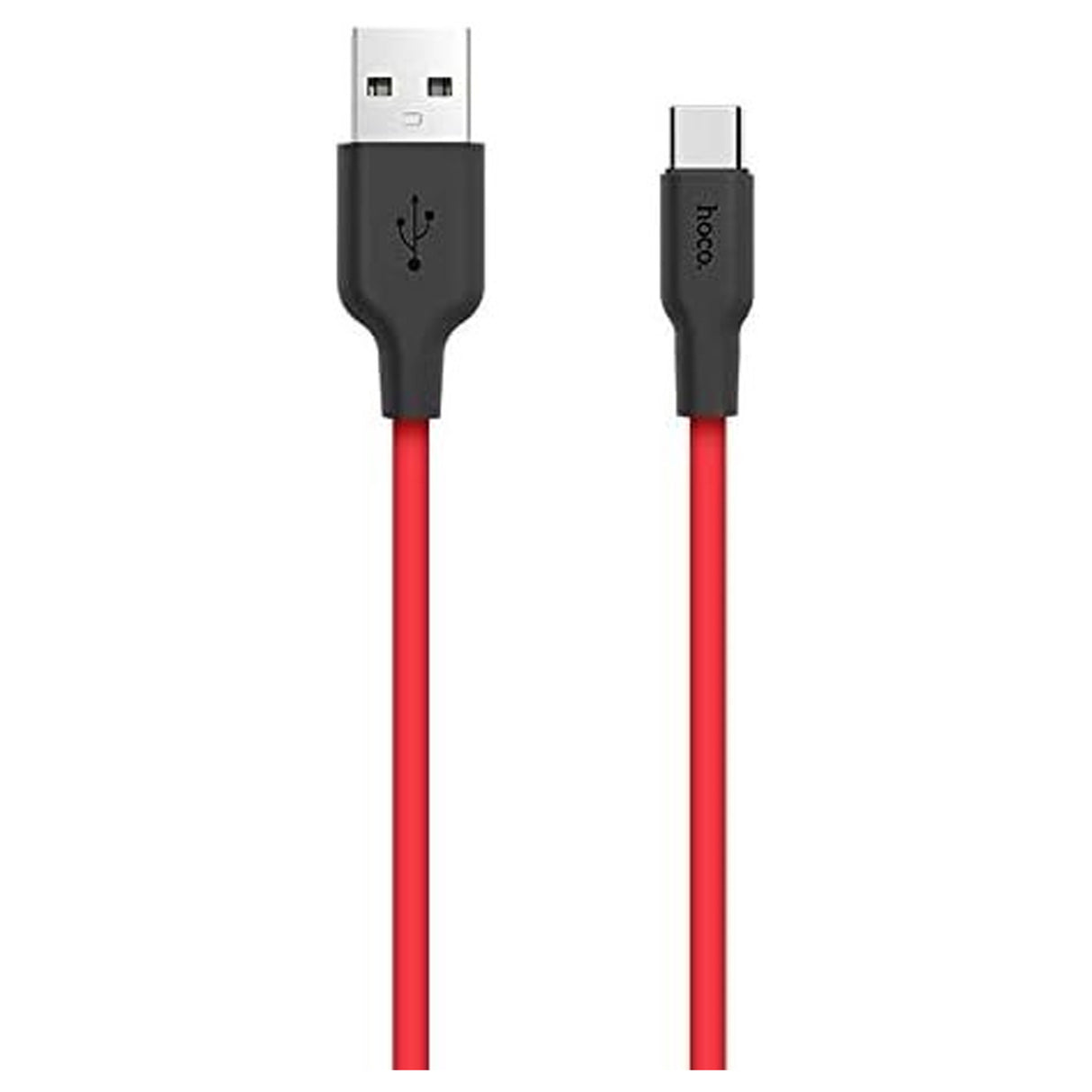 HOCO - X21 - Silicone Type-C Charging Cable - Black & Red - Zayoom