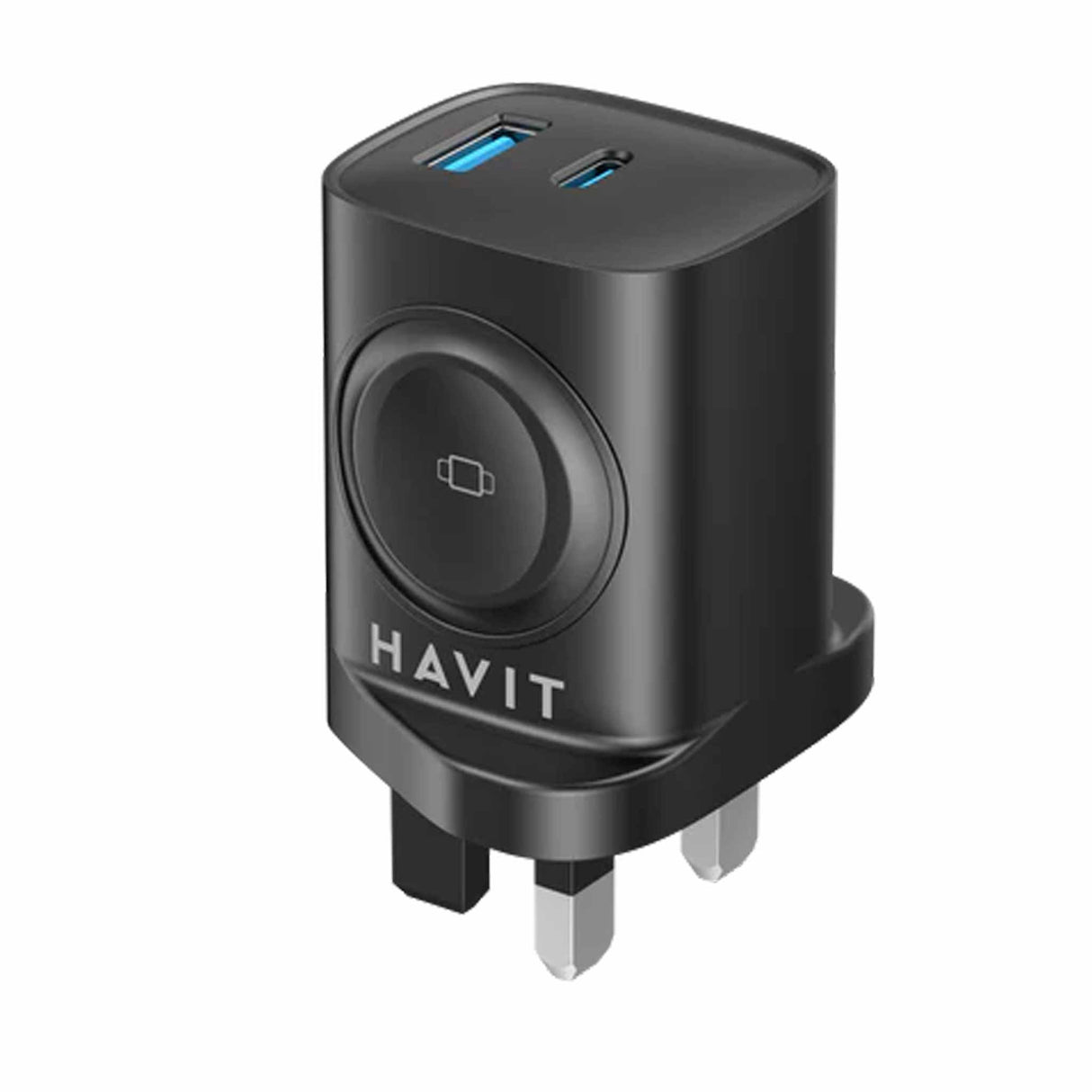 Havit - Travel Charger with Watch Charger - Black - 2 PCs - Zayoom